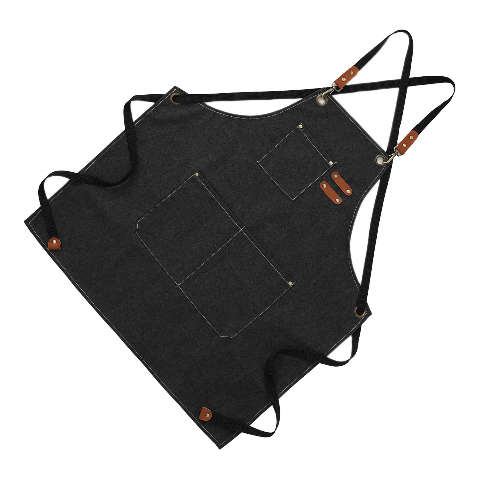 Artist Aprons Cotton Canvas Detachable Shoulder Straps Soft Comfortable Double view 2