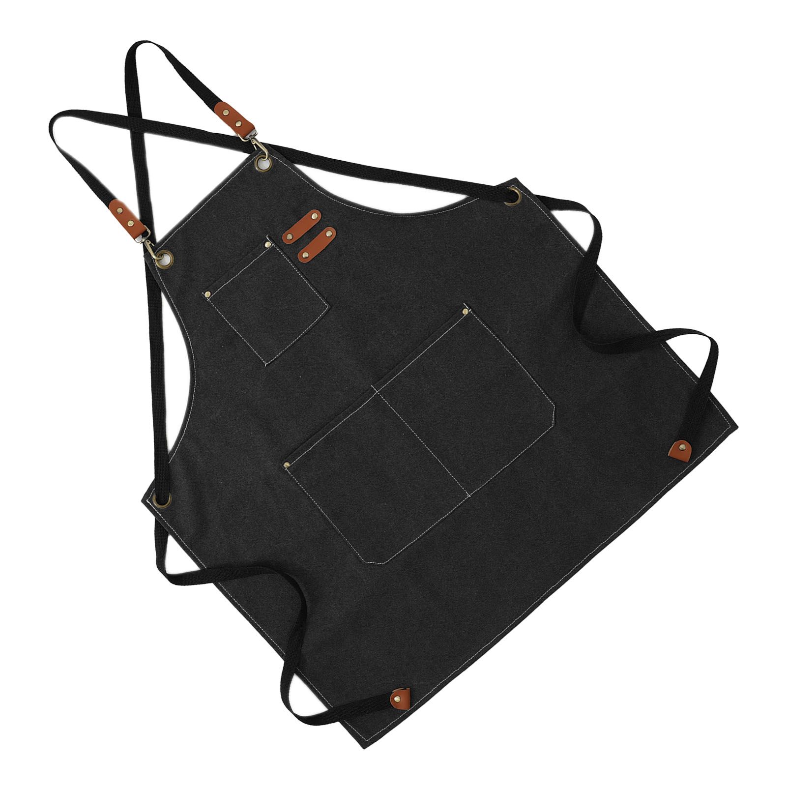 Artist Aprons Cotton Canvas Detachable Shoulder Straps Soft Comfortable Double view 3