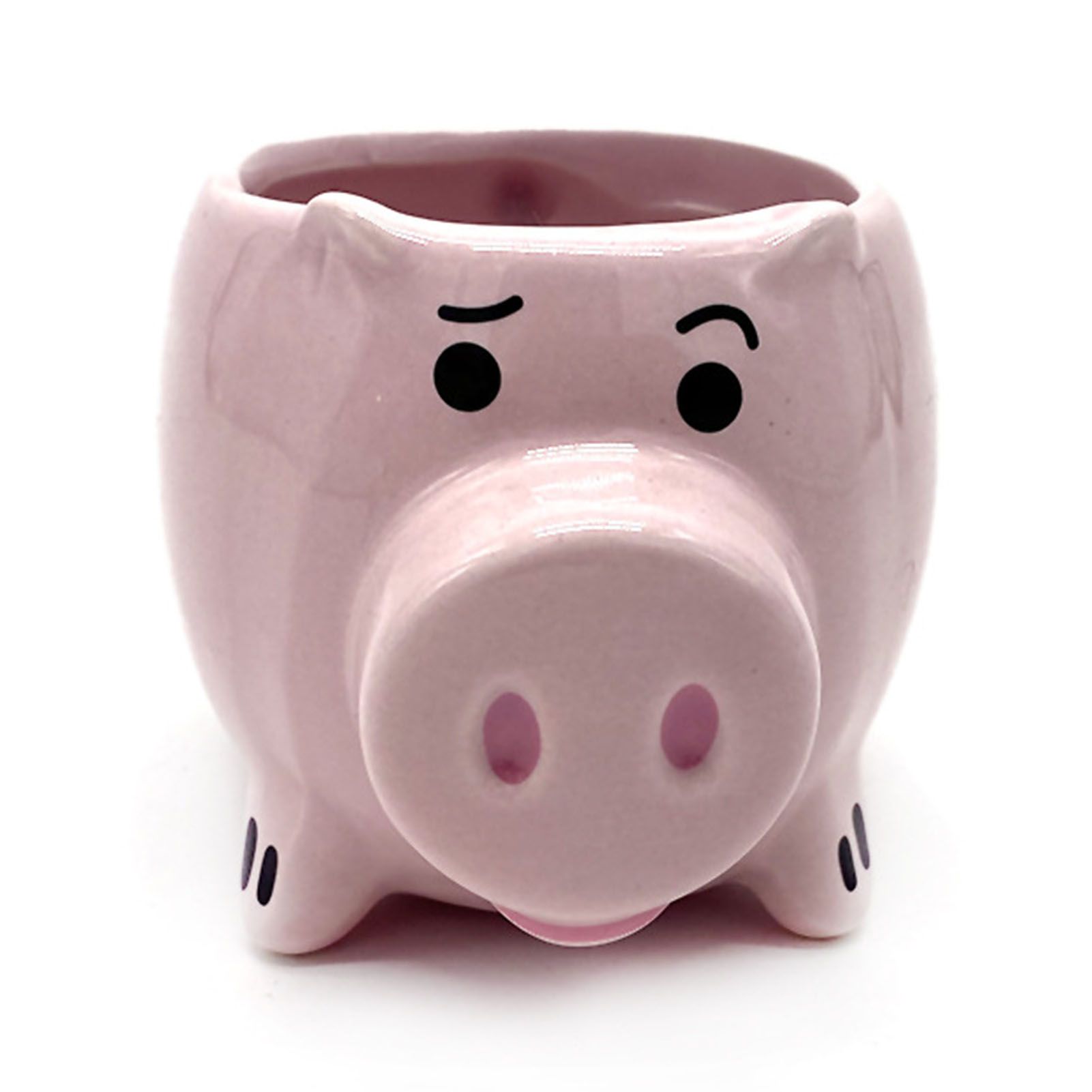 Cute Pig Ceramic Cup Pink Comfortable Grasp Smooth Mouth Lovely Shape for view 2