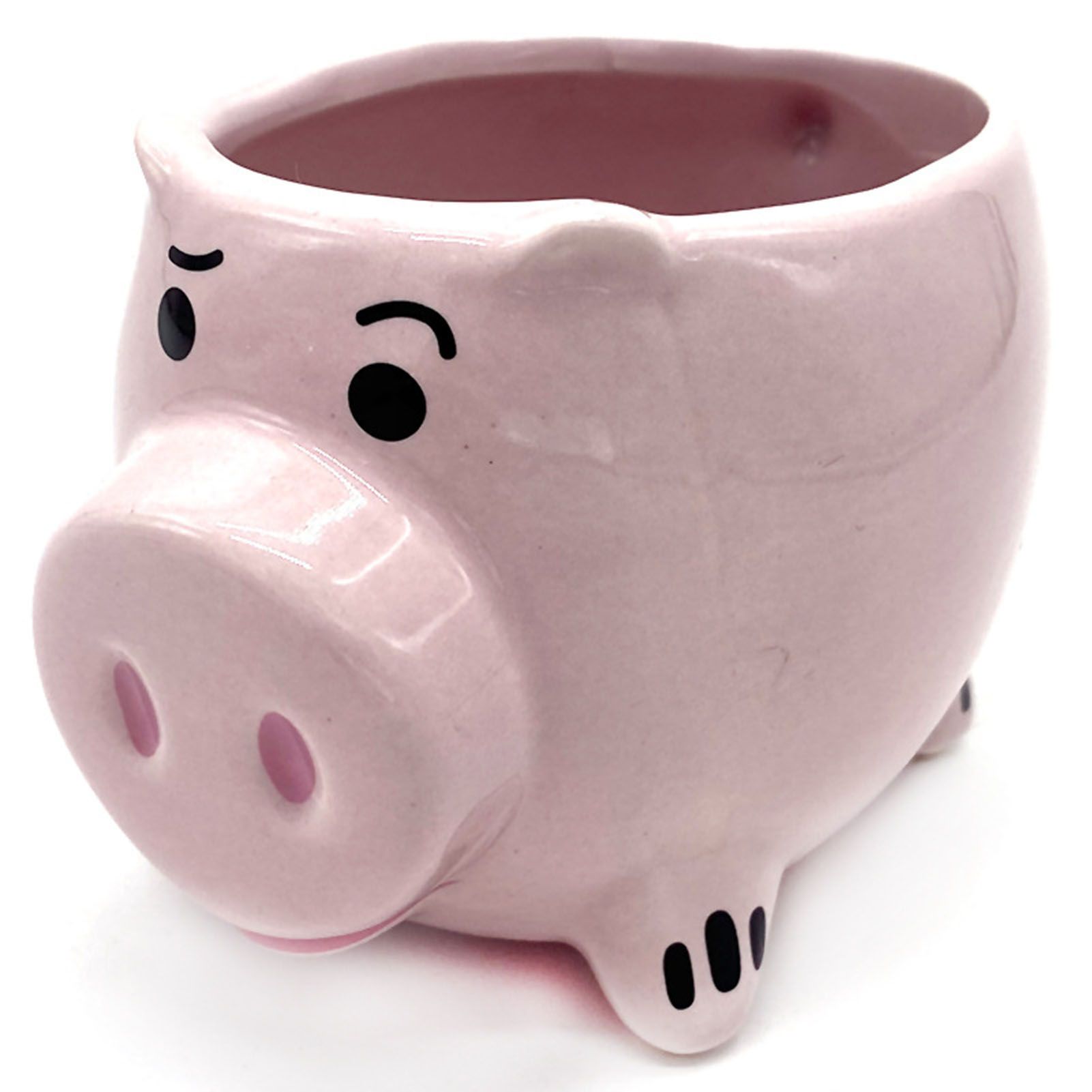 Cute Pig Ceramic Cup Pink Comfortable Grasp Smooth Mouth Lovely Shape for view 3