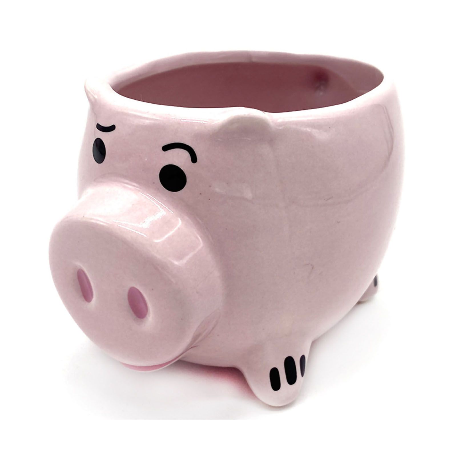 Cute Pig Ceramic Cup Pink Comfortable Grasp Smooth Mouth Lovely Shape for view 4