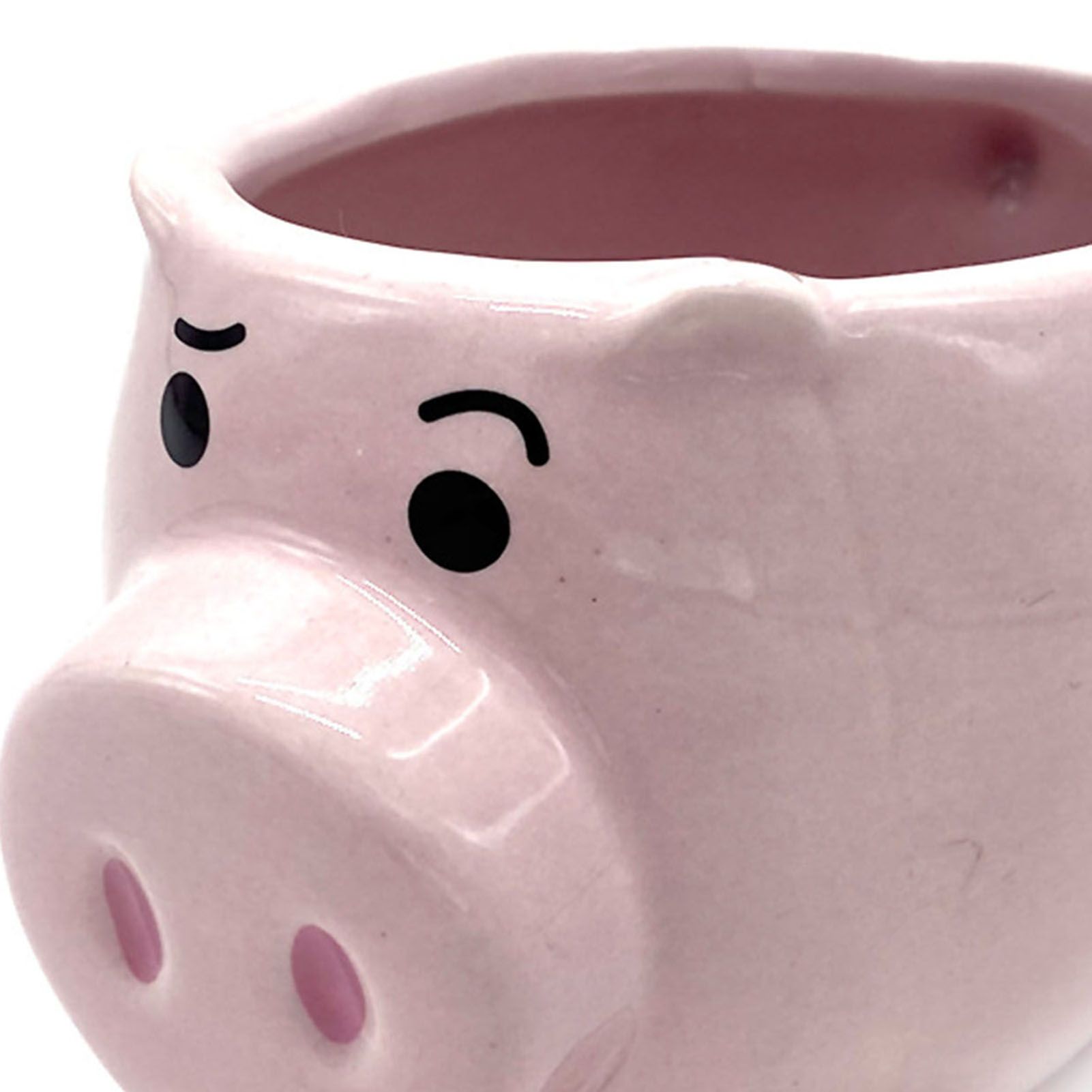Cute Pig Ceramic Cup Pink Comfortable Grasp Smooth Mouth Lovely Shape for view 8