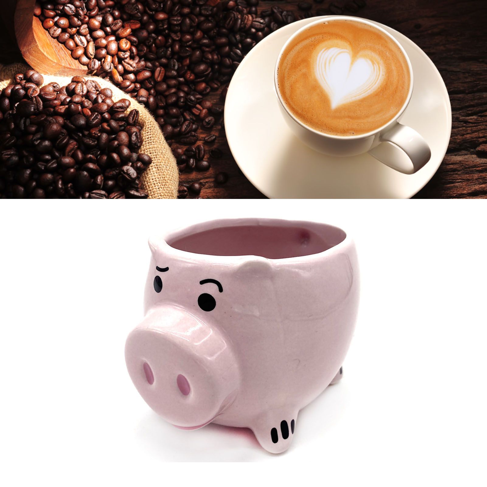 Cute Pig Ceramic Cup Pink Comfortable Grasp Smooth Mouth Lovely Shape for view 12
