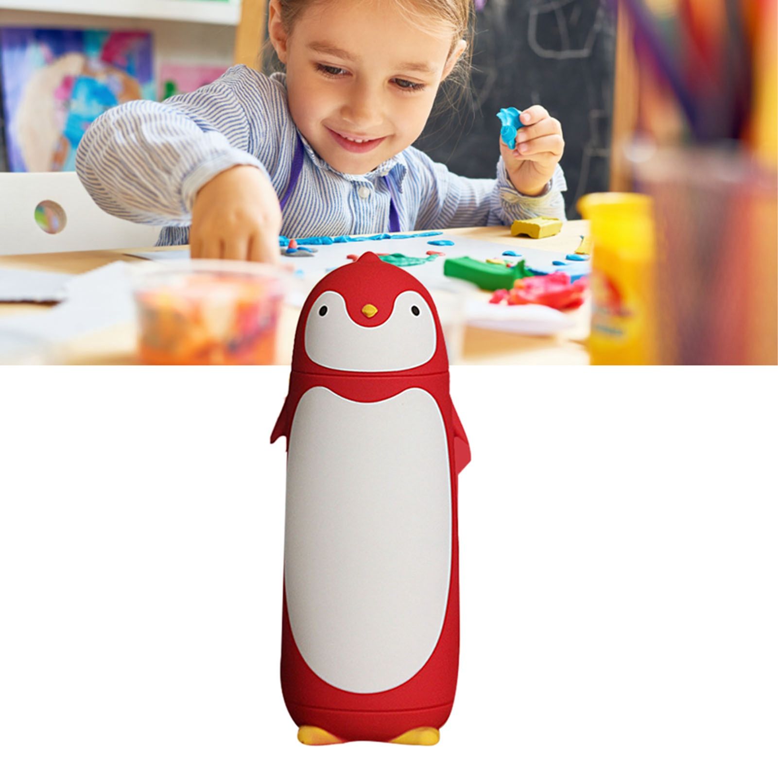 Water Bottle Penguin Design Heat Insulation 300ml Portable Water Cup for view 11
