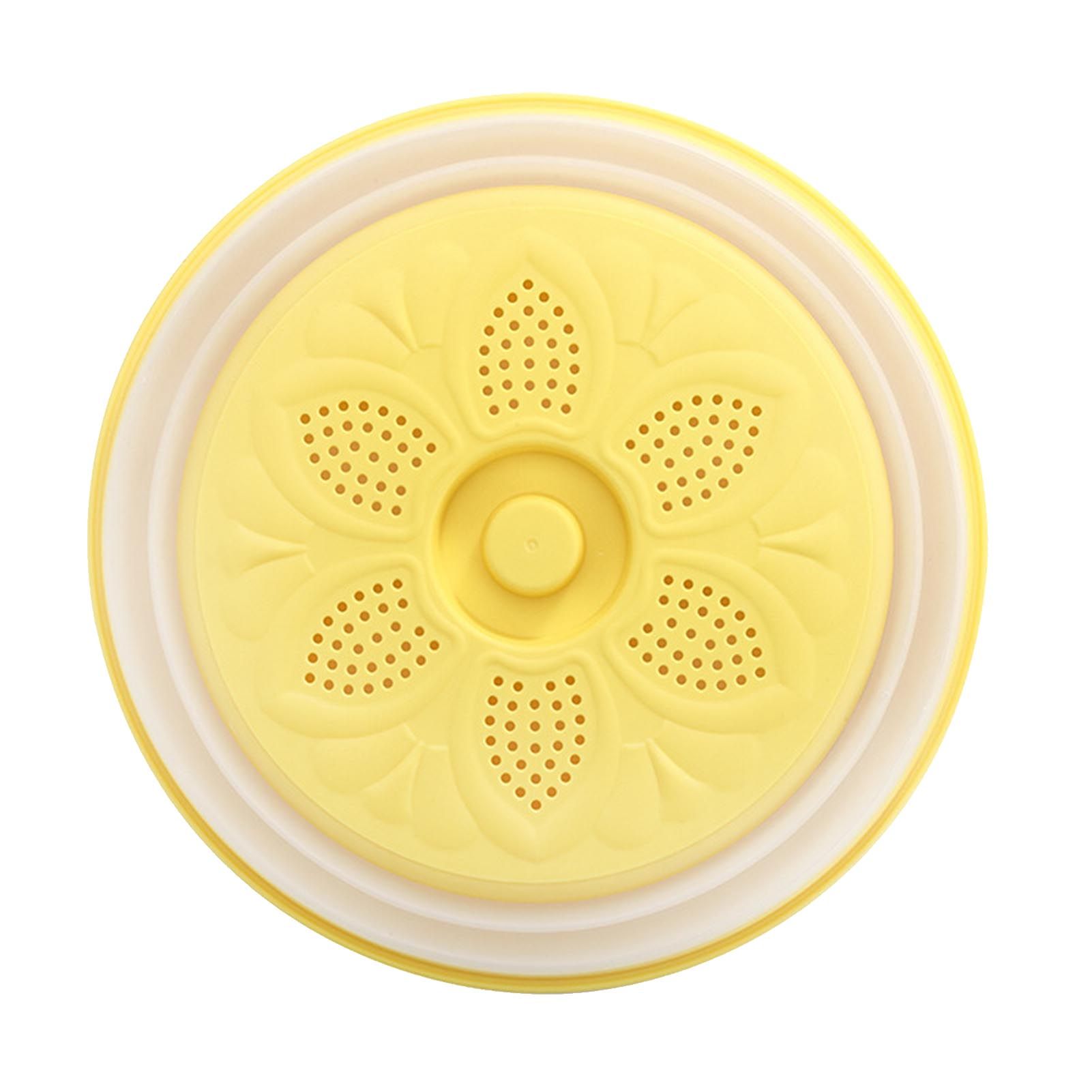 Dish Cover Foldable Drain Basket Dustproof Microwave Cover Splatter Guard for