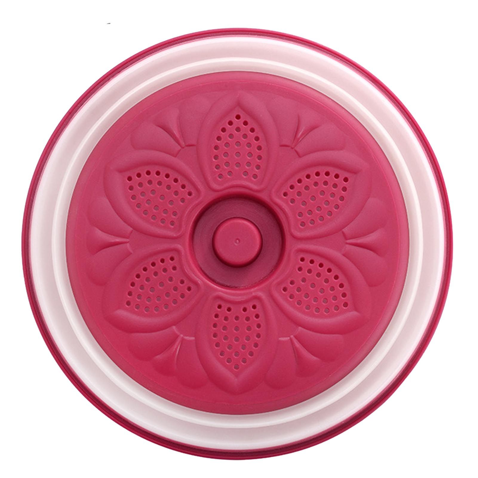 Dish Cover Foldable Drain Basket Dustproof Microwave Cover Splatter Guard for