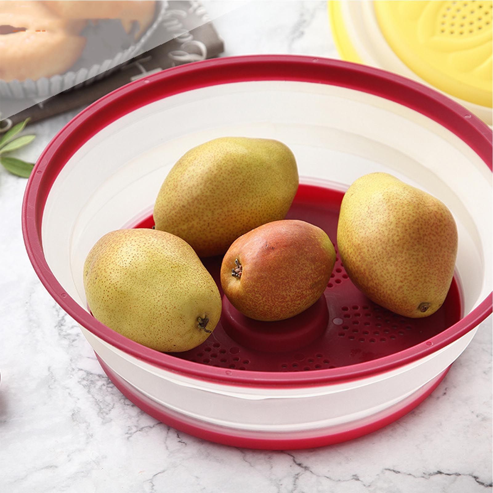 Dish Cover Foldable Drain Basket Dustproof Microwave Cover Splatter Guard for view 6