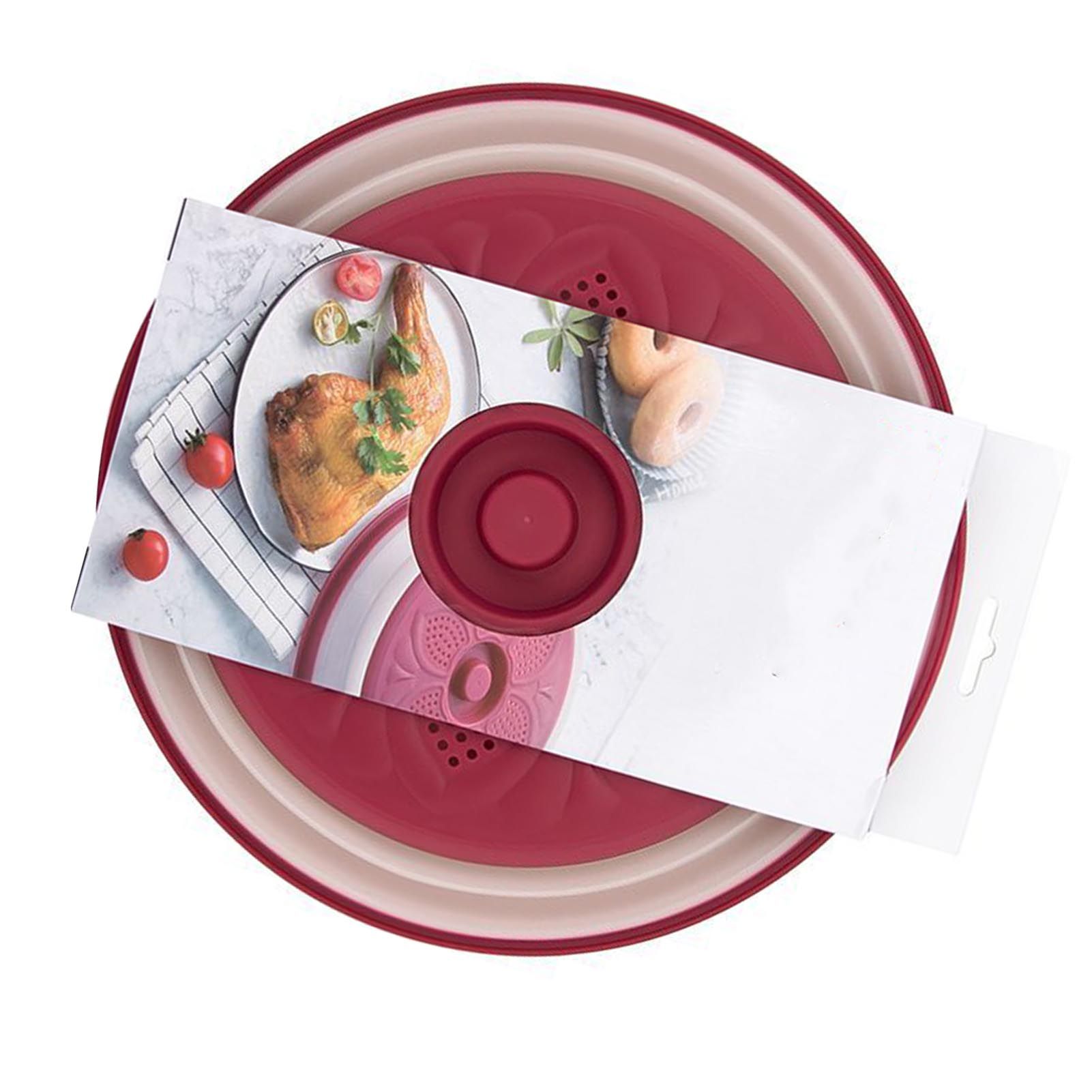 Dish Cover Foldable Drain Basket Dustproof Microwave Cover Splatter Guard for view 10