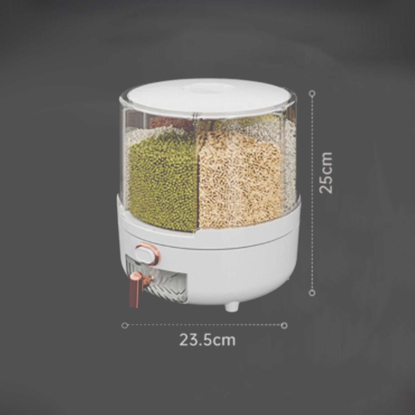 360 Degree Rotating Grain Dispenser Box PP Plastic Kitchen Storage Container view 5