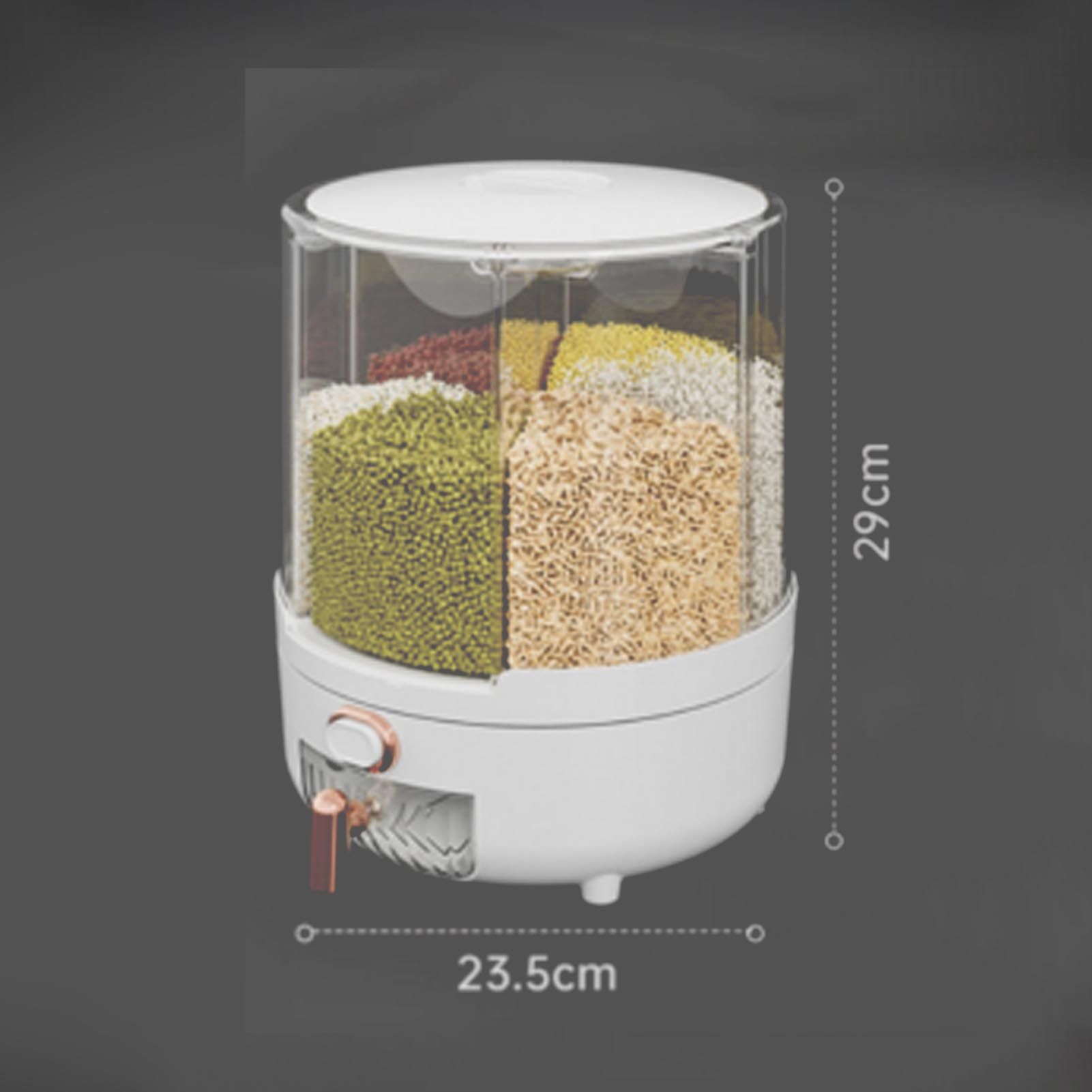 360 Degree Rotating Grain Dispenser Box PP Plastic Kitchen Storage Container view 6