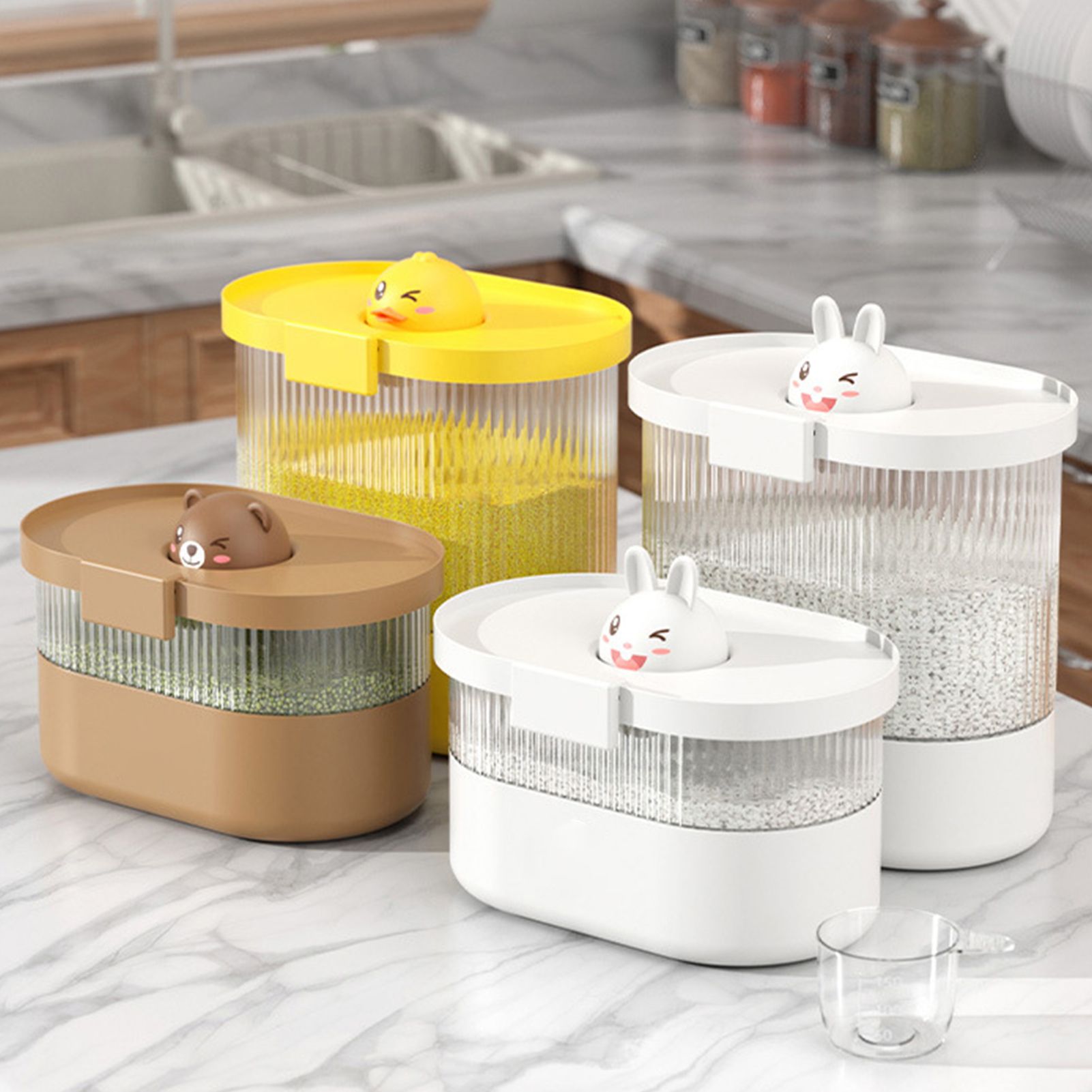 Rice Bucket Damp Proof Sealing Thickened PP PET Grain Storage Tank for Home view 12