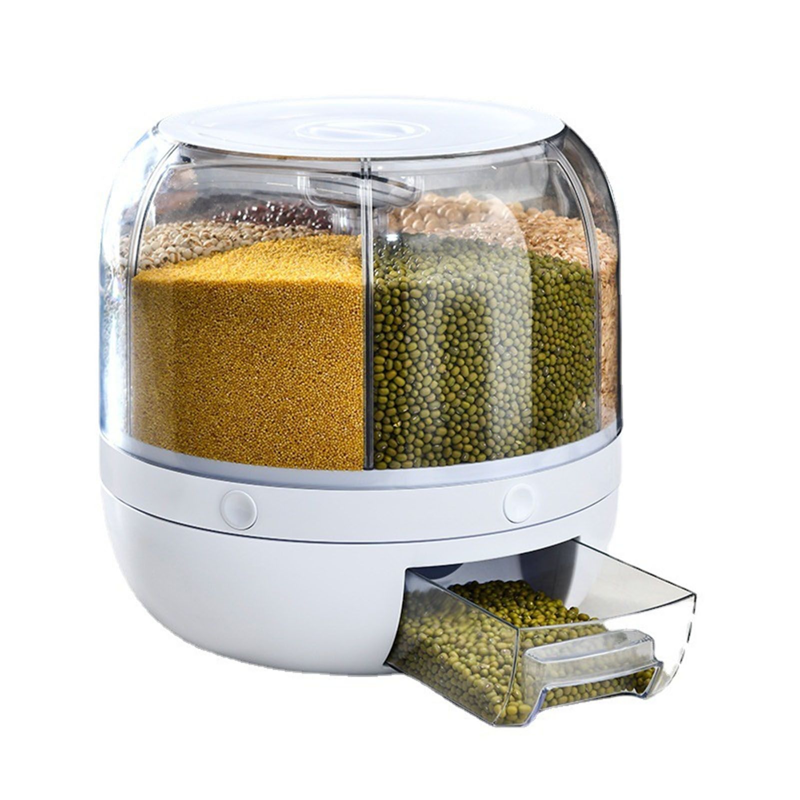 Grains Separate Storage Box Sealed Rotating Rice Bucket Home Insect Damp Proof