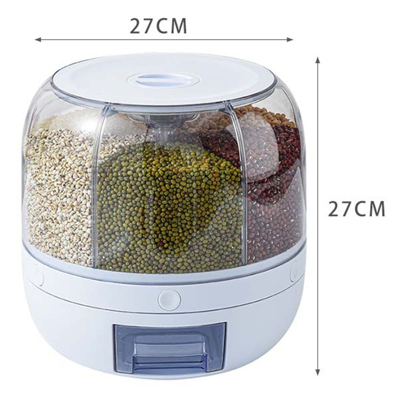 Grains Separate Storage Box Sealed Rotating Rice Bucket Home Insect Damp Proof view 10