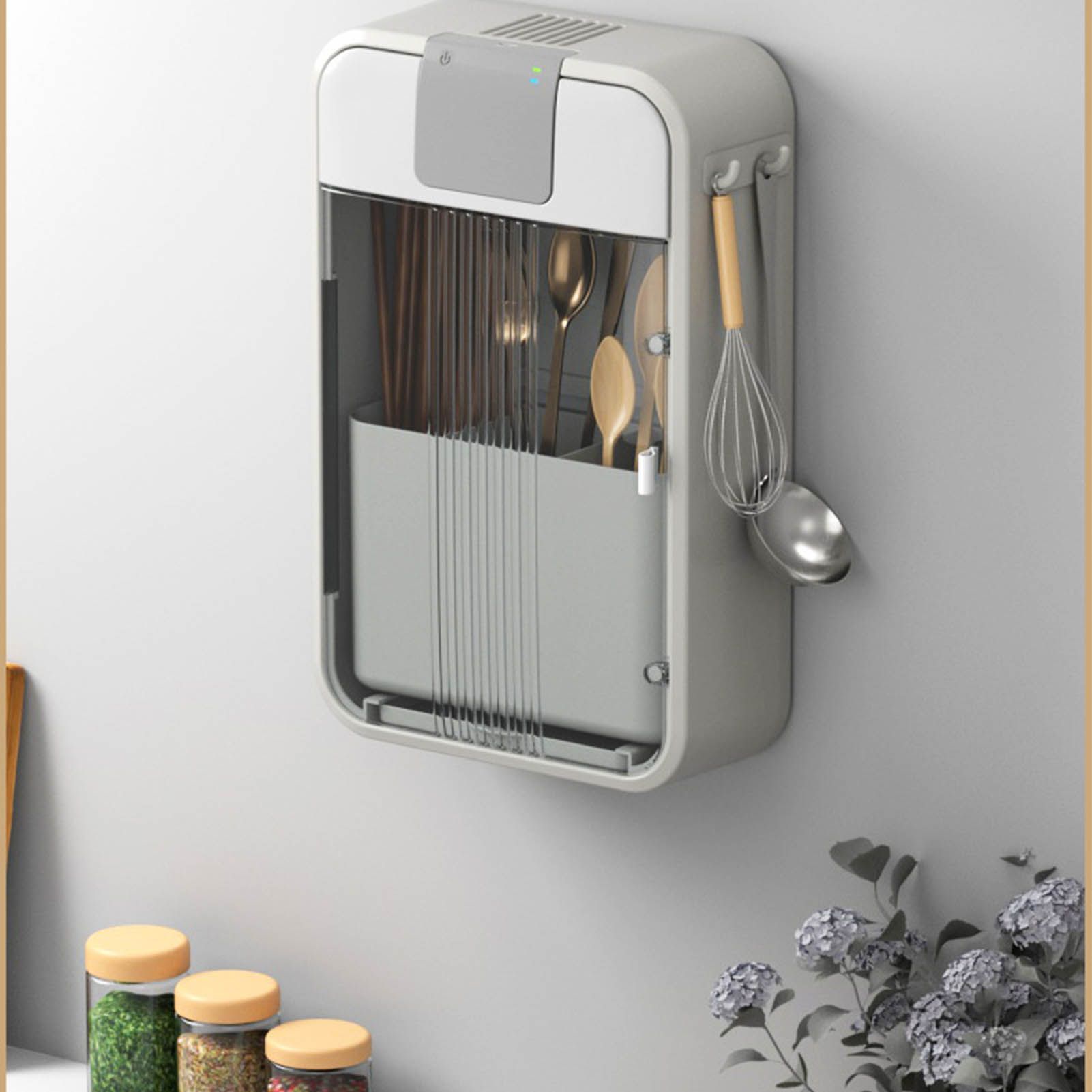 Wall Mounted UV Chopsticks Cage Multifunction Chopstick Draining Cleaning view 12