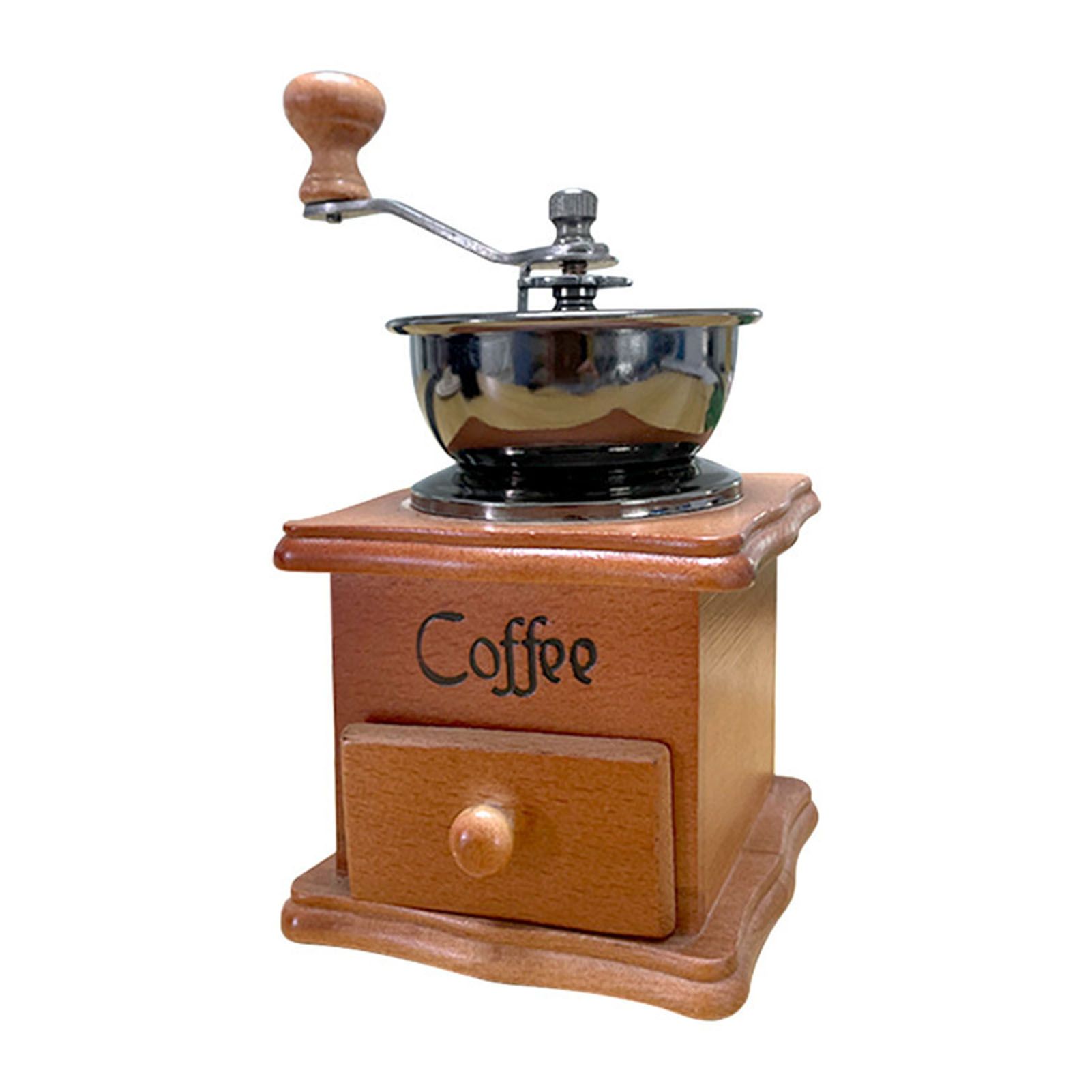 Manual Coffee Grinder Italian Retro Portable Stainless Steel Brown Hand Crank — image 1