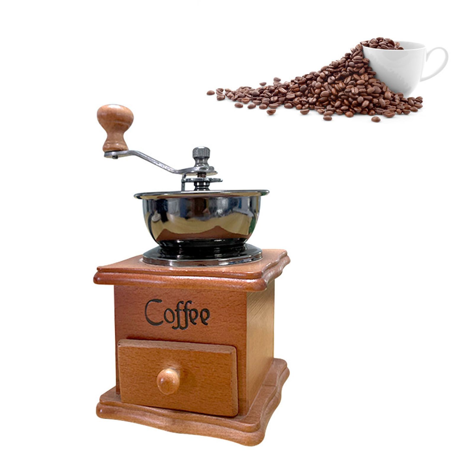 Manual Coffee Grinder Italian Retro Portable Stainless Steel Brown Hand Crank view 5