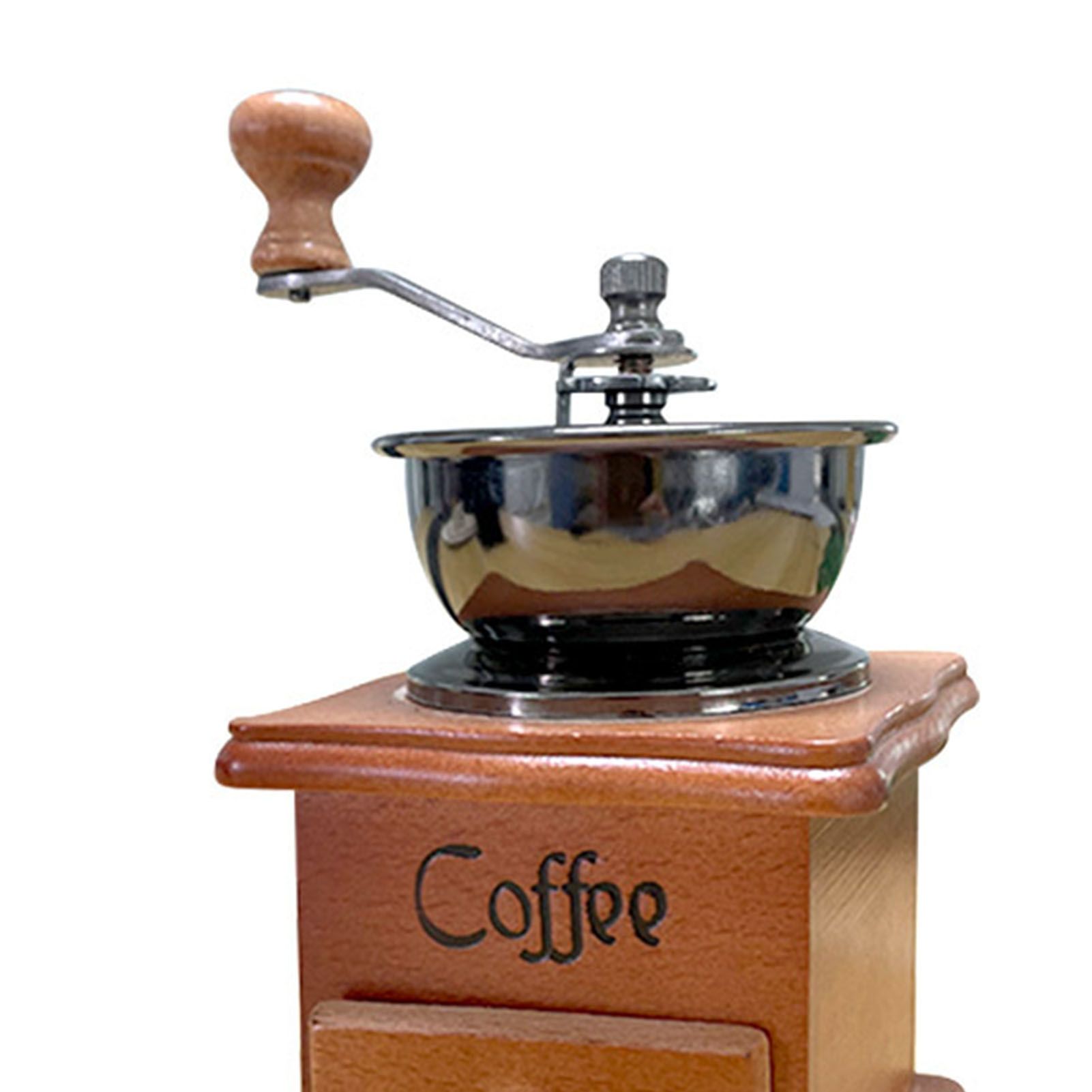 Manual Coffee Grinder Italian Retro Portable Stainless Steel Brown Hand Crank view 9