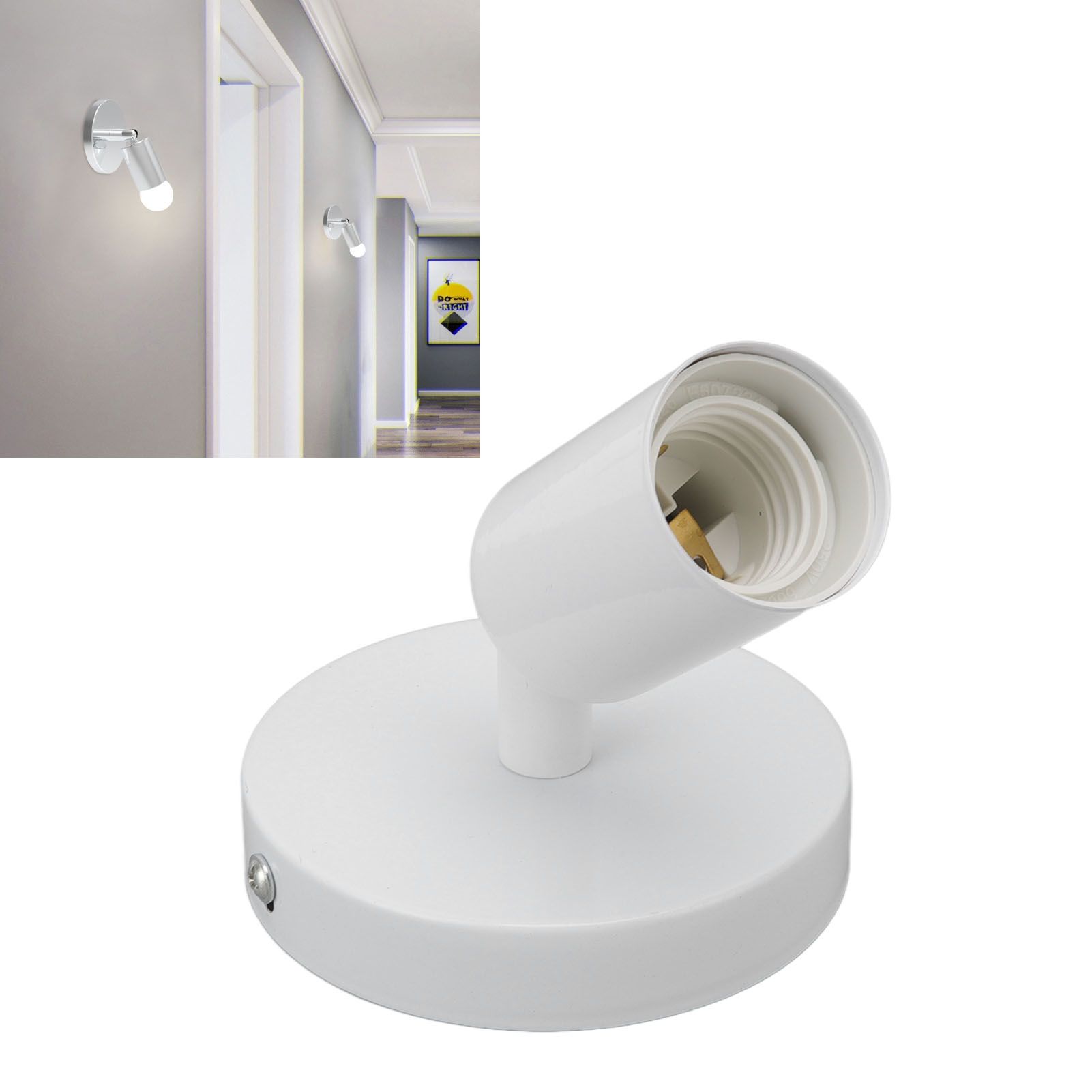 E26 E27 Wall Lamp Holder Modern Simple Wall Lamp Base for Bedroom Living Room view 11