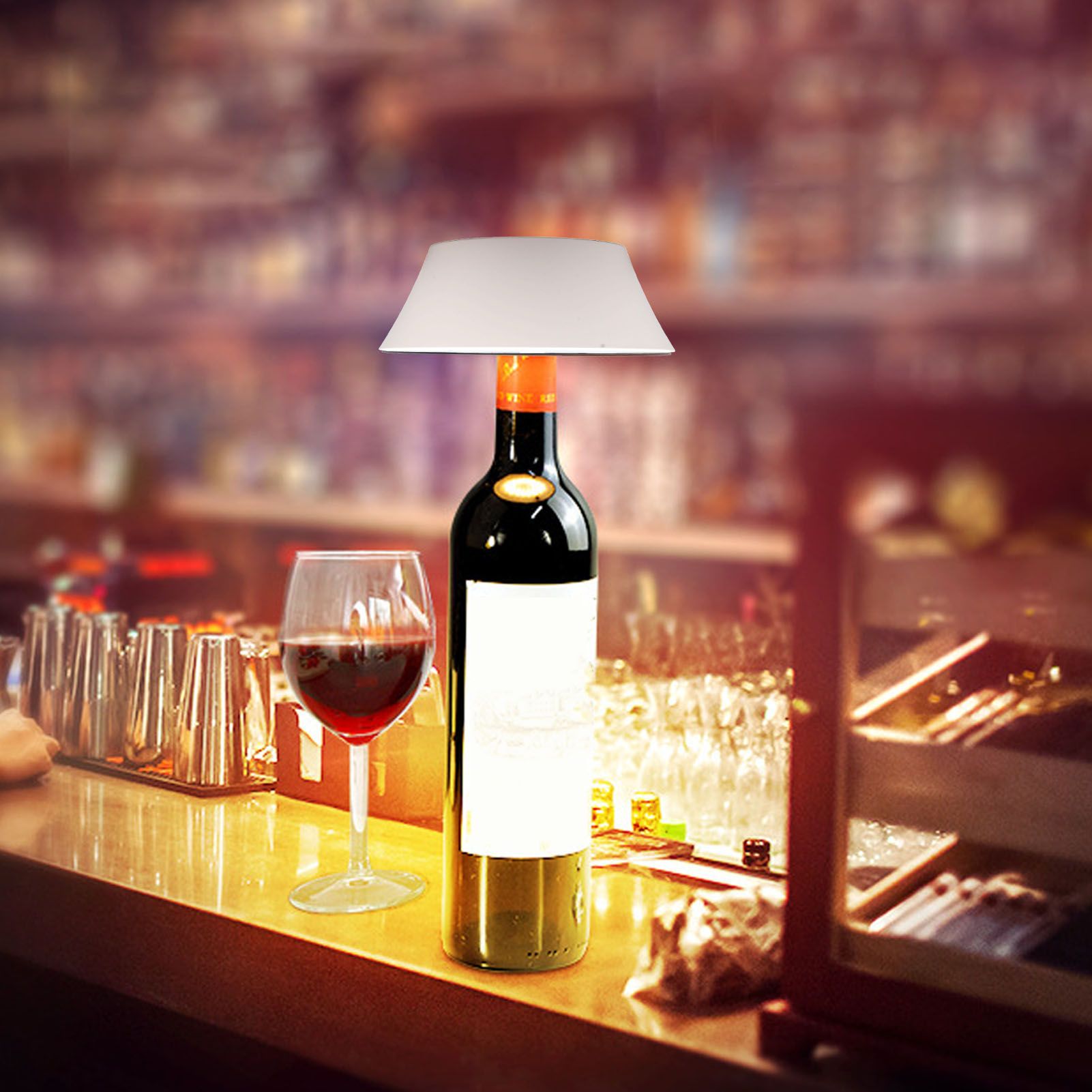 LED Wine Bottle Lamp Innovative Cordless Table Light with USB Cable for Hotel view 15