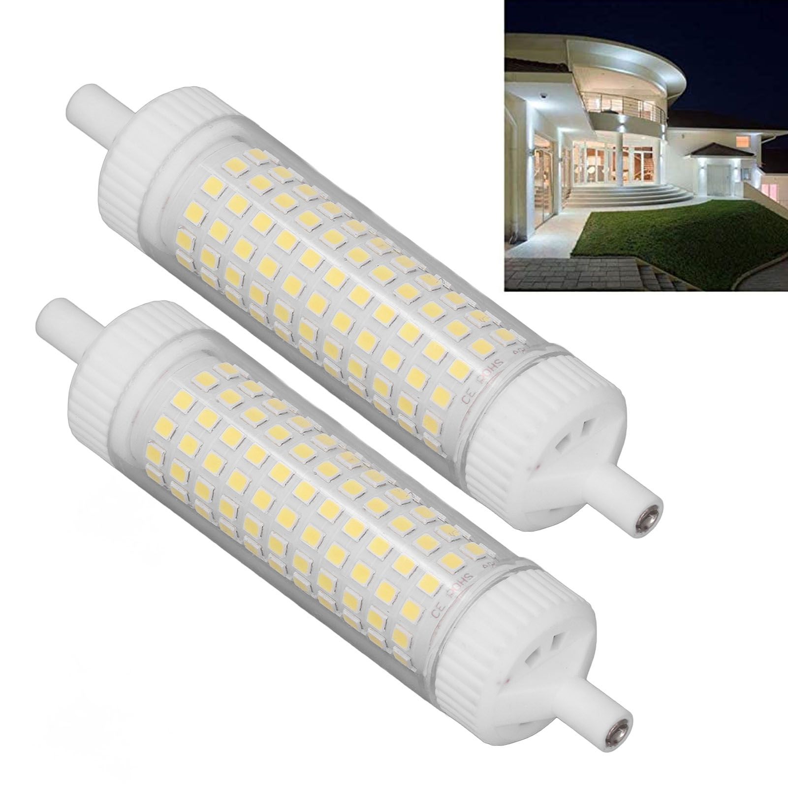 2Pcs R7S LED Light Bulb 118mm Dimmable 15W 154 LEDs Double Ended Floodlight view 12