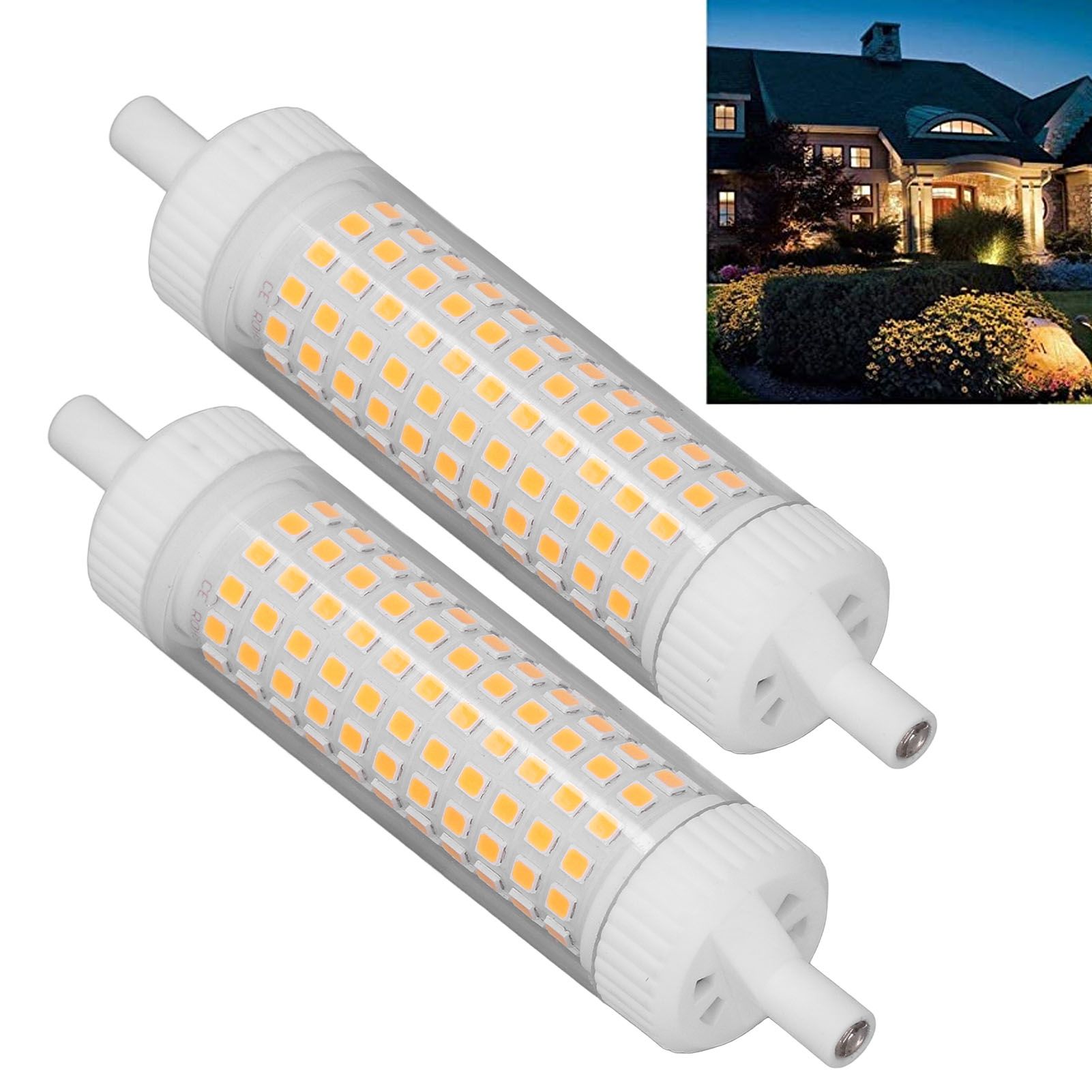 2Pcs R7S LED Light Bulb 118mm Dimmable 15W 154 LEDs Double Ended Floodlight view 12