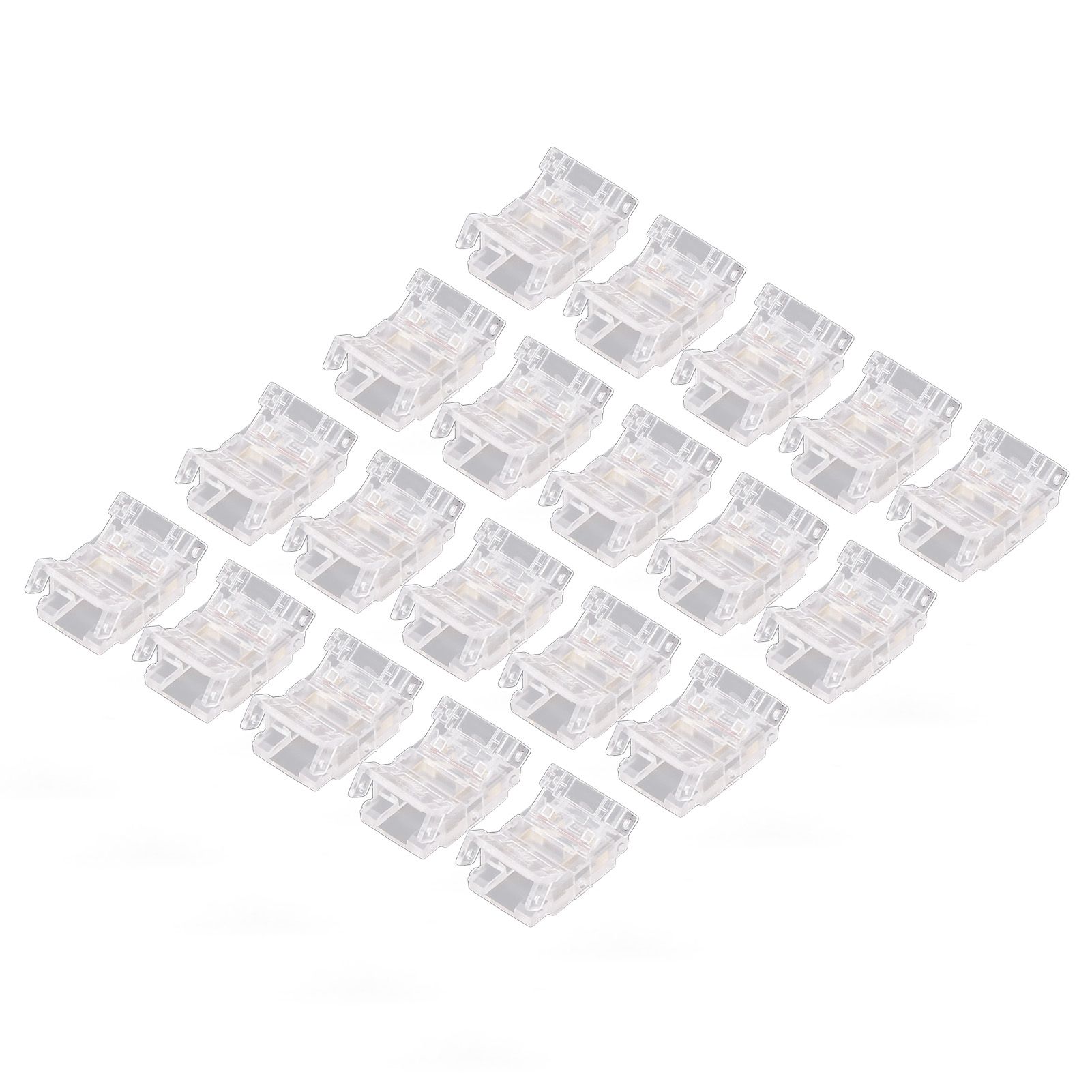 20PCS LED Strip to Wire Connector 2 Pin Transparent Solderless Gapless LED view 2
