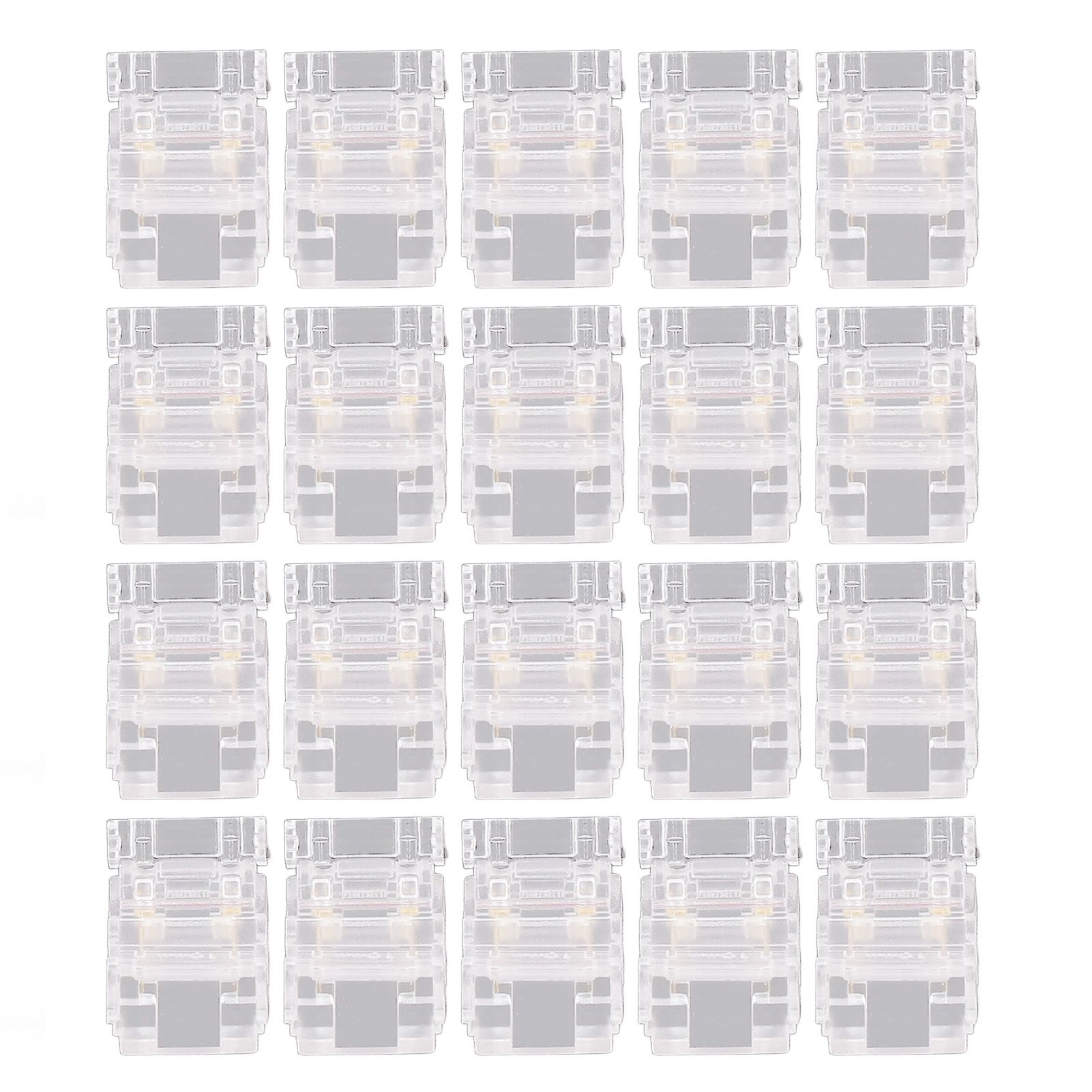 20PCS LED Strip to Wire Connector 2 Pin Transparent Solderless Gapless LED view 3