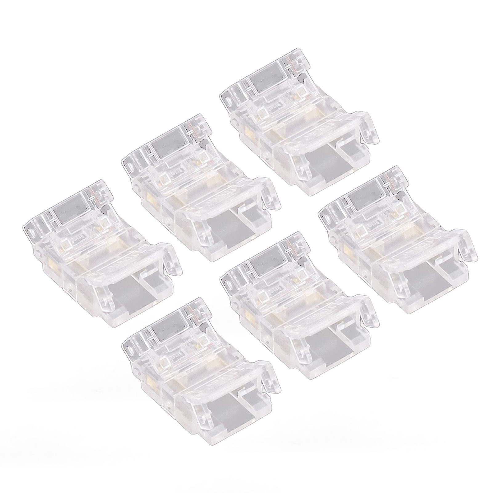 20PCS LED Strip to Wire Connector 2 Pin Transparent Solderless Gapless LED view 4