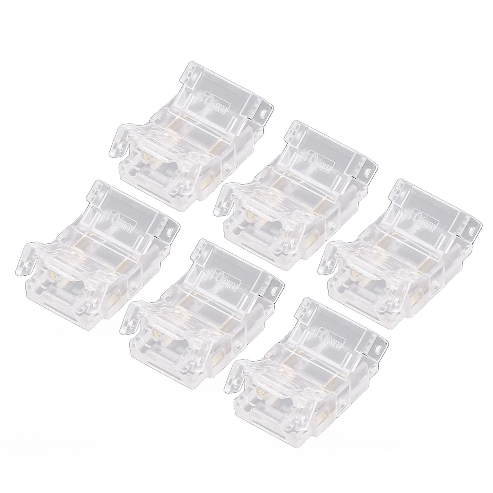 20PCS LED Strip to Wire Connector 2 Pin Transparent Solderless Gapless LED view 6