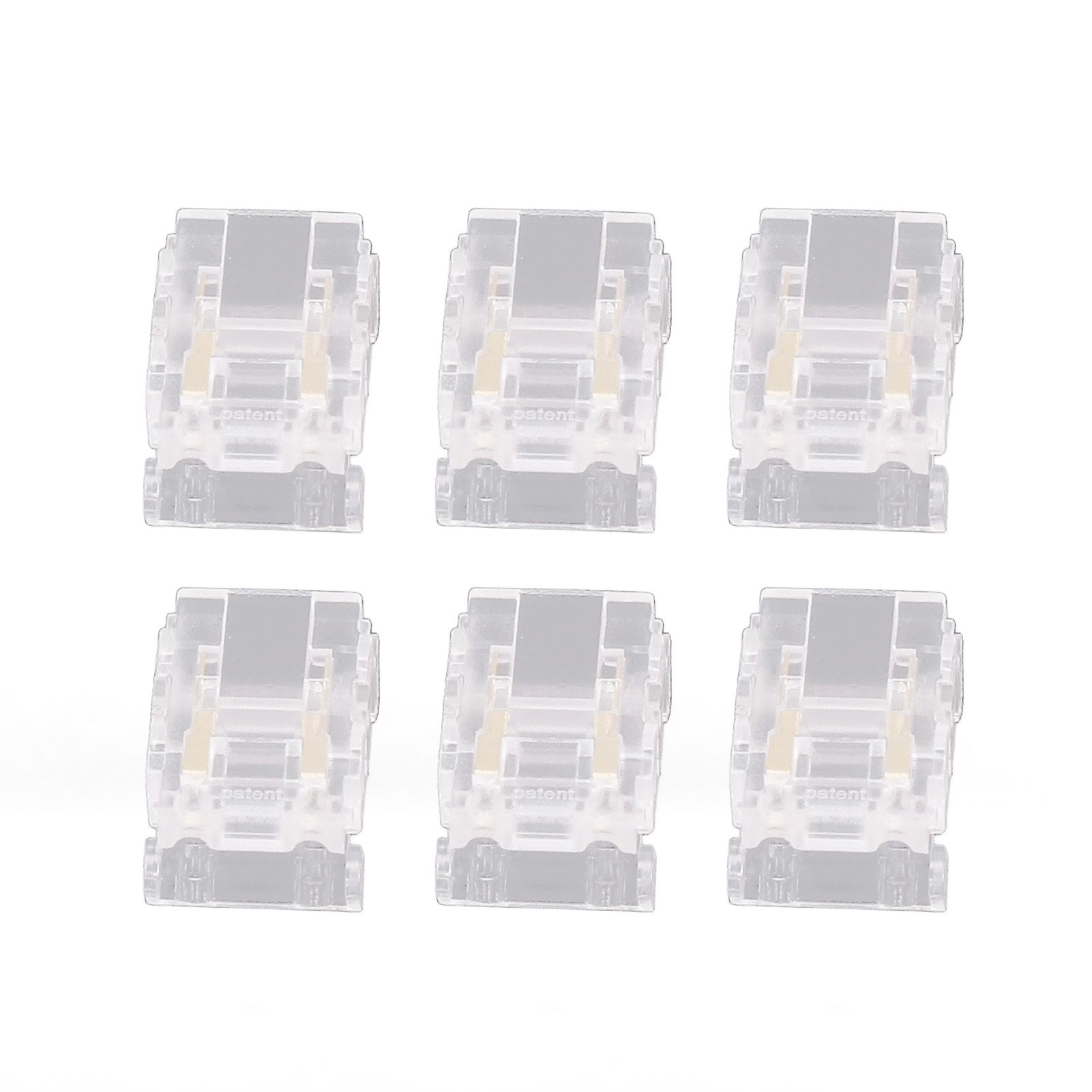20PCS LED Strip to Wire Connector 2 Pin Transparent Solderless Gapless LED view 8
