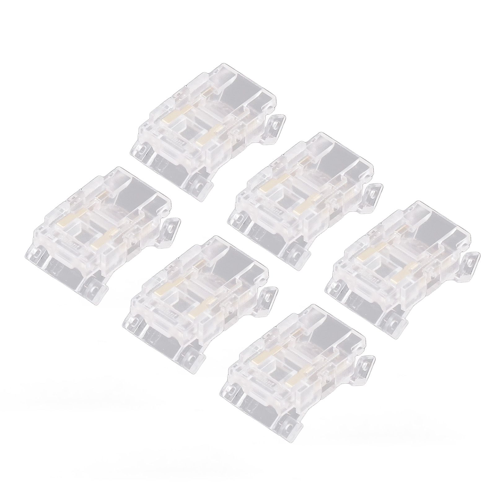 20PCS LED Strip to Wire Connector 2 Pin Transparent Solderless Gapless LED view 9