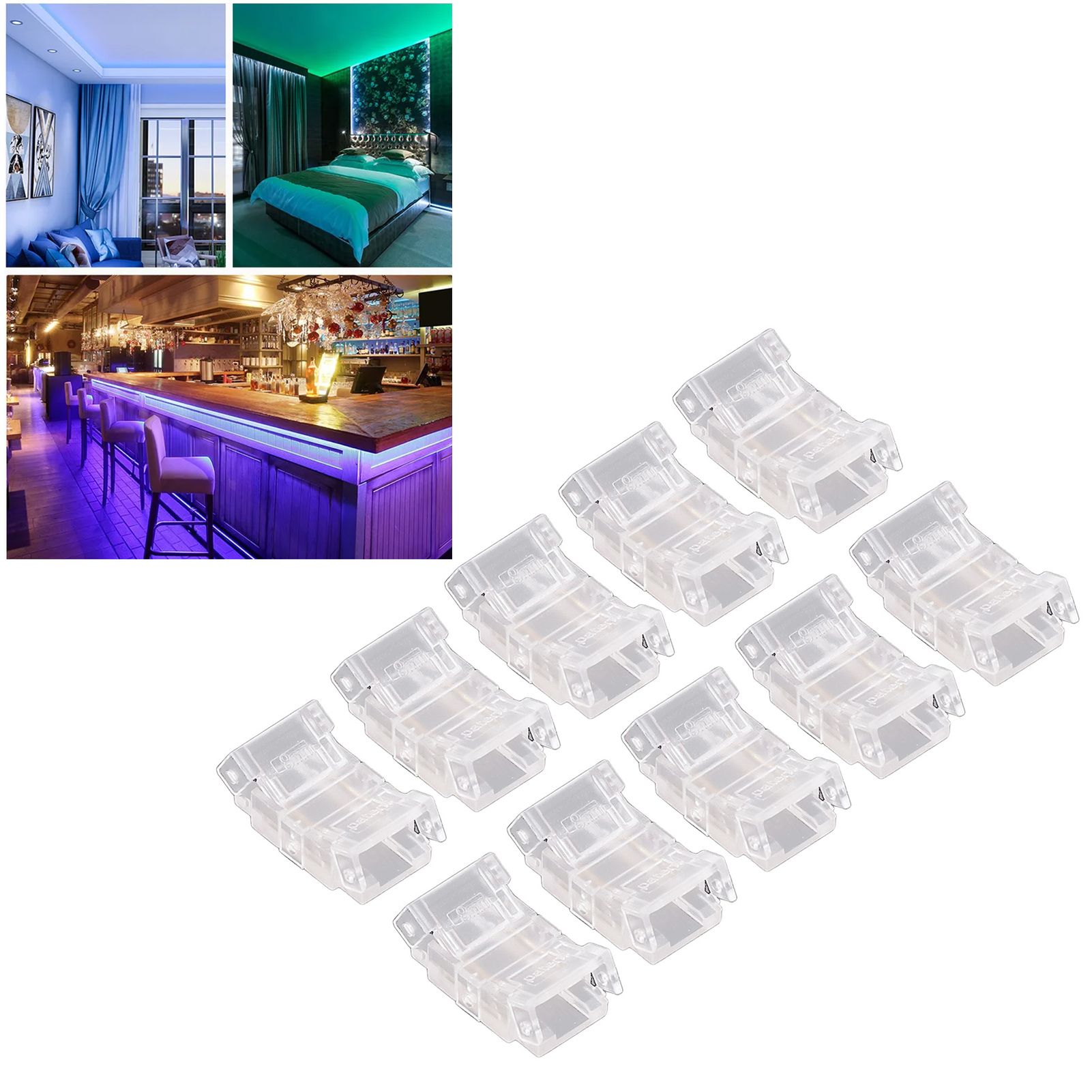 10 Pcs LED Light Strip Connectors 2Pin 8mm Strip to Strip Solderless COB LED view 11