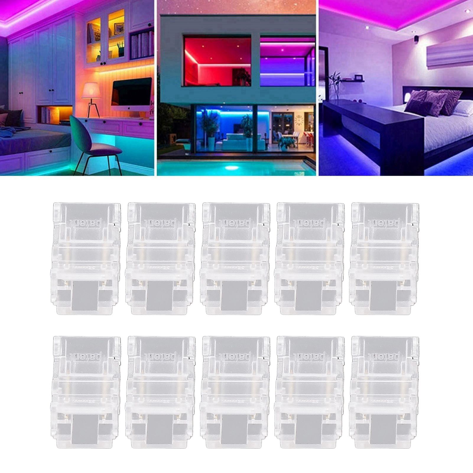 10 Pcs LED Light Strip Connectors 2Pin 8mm Strip to Strip Solderless COB LED view 12