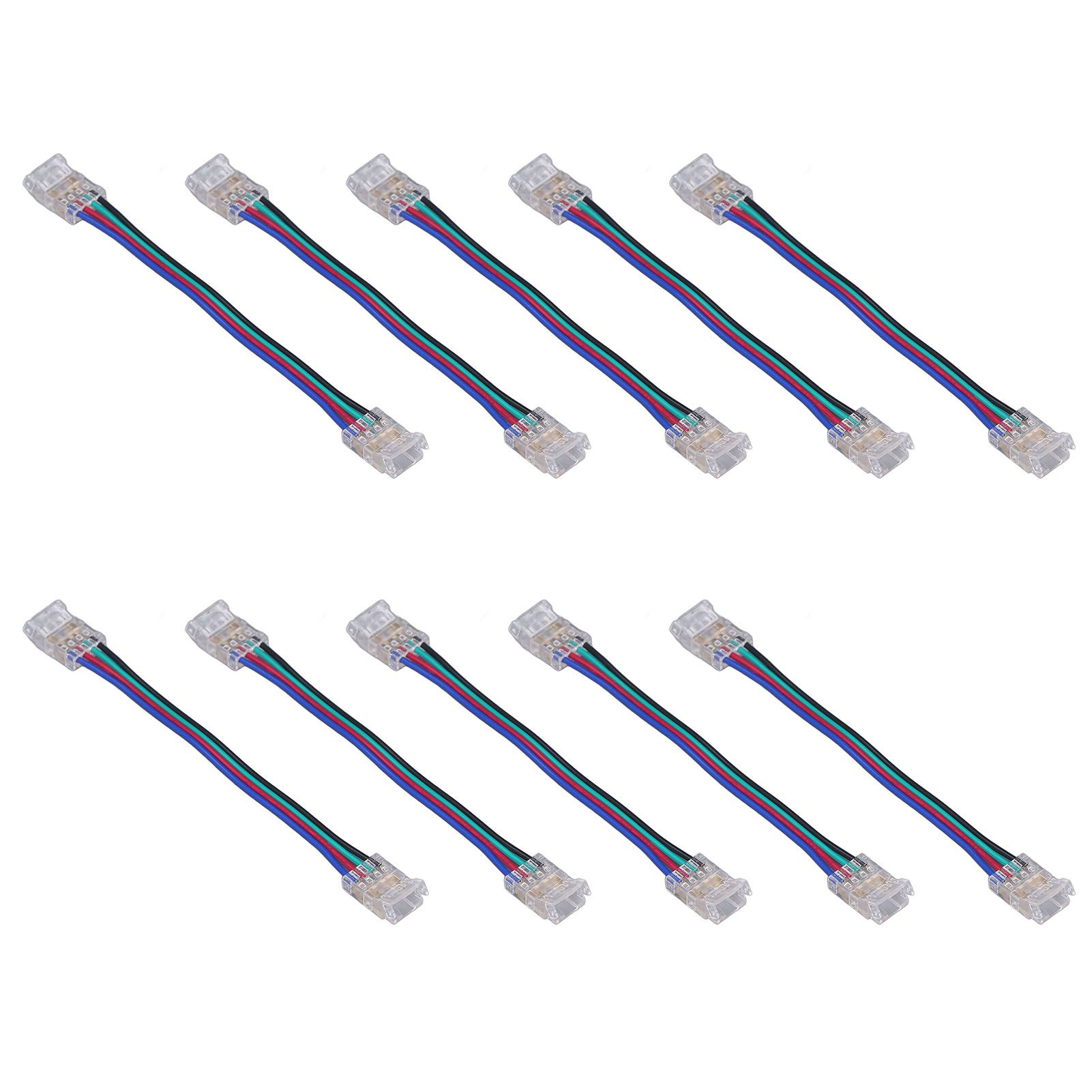 10pcs LED Strip Light Connector Kit 4Pin 10mm Quick Connection Strong view 2