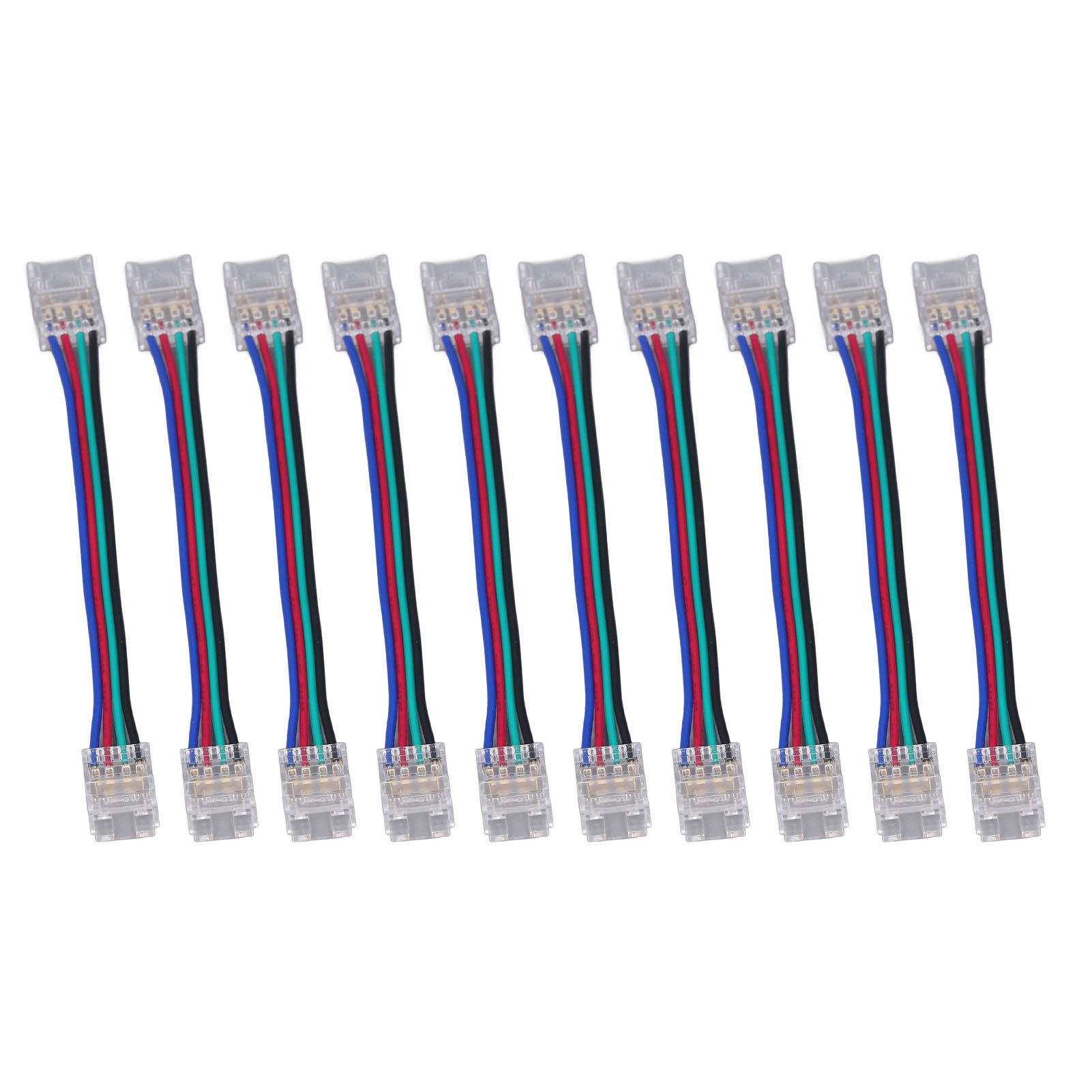 10pcs LED Strip Light Connector Kit 4Pin 10mm Quick Connection Strong view 5