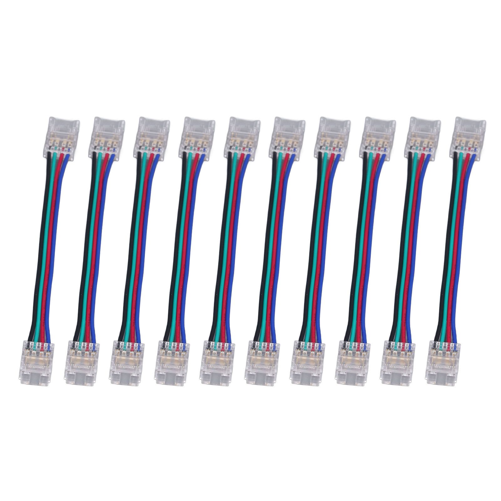 10pcs LED Strip Light Connector Kit 4Pin 10mm Quick Connection Strong view 9