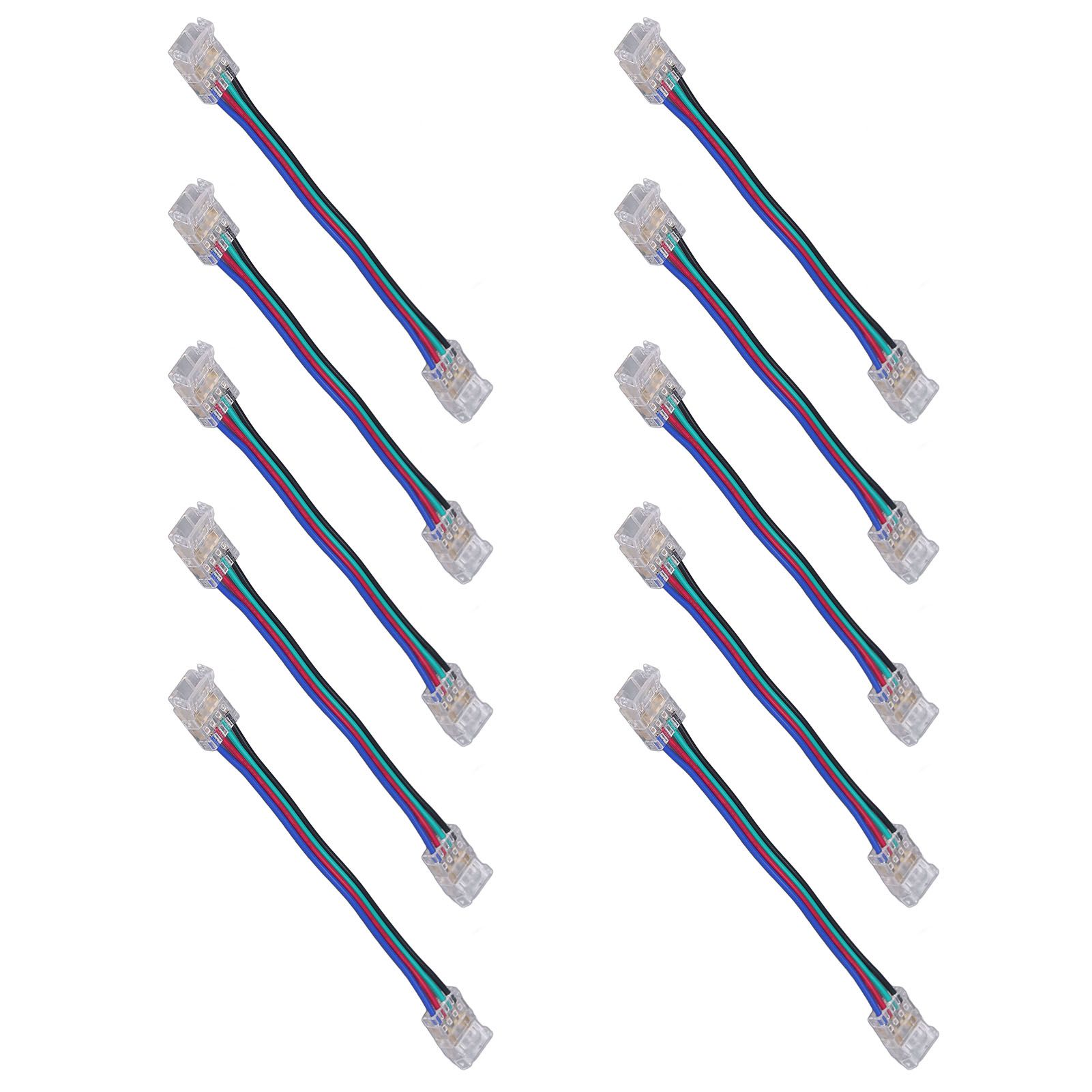 10pcs LED Strip Light Connector Kit 4Pin 10mm Quick Connection Strong view 10