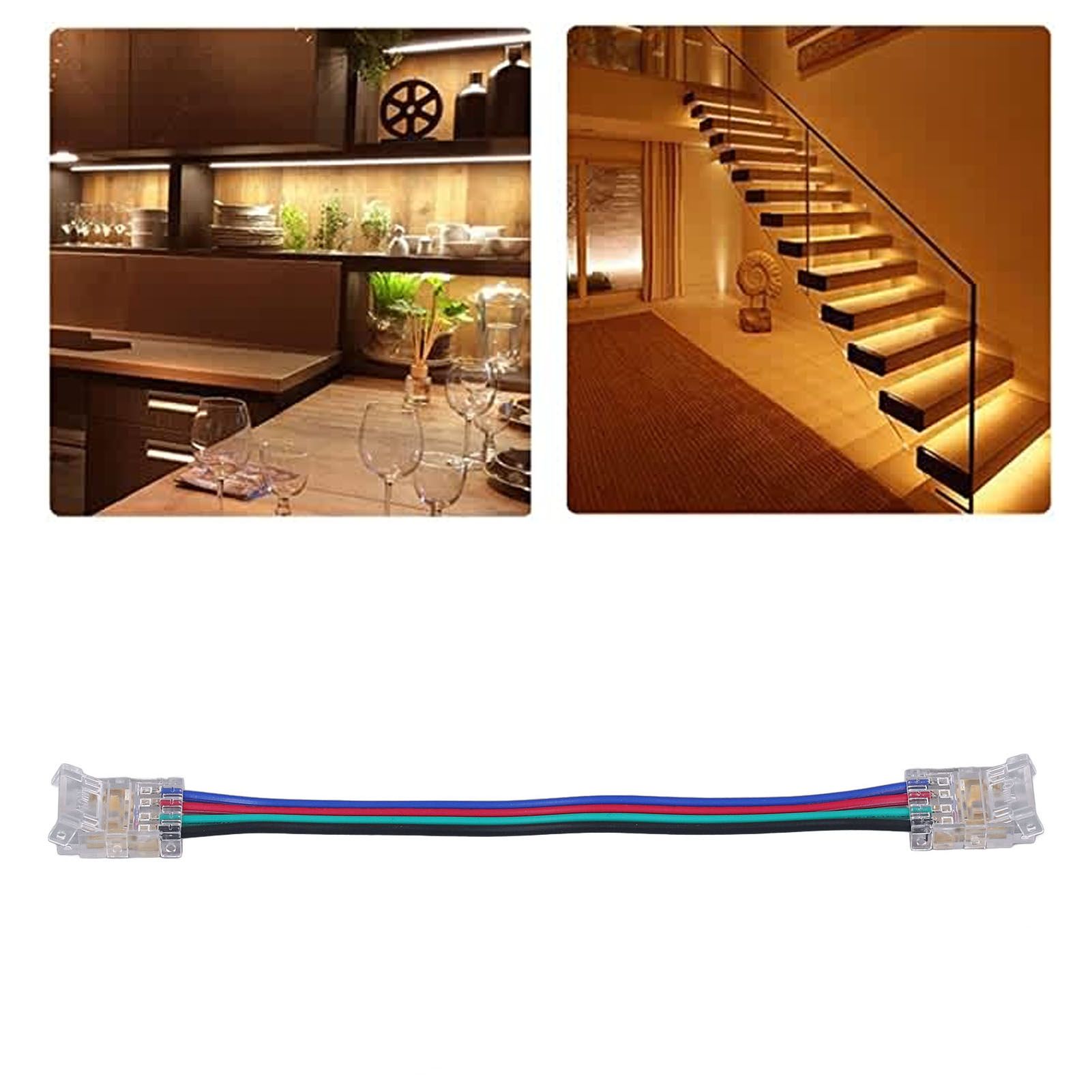 10pcs LED Strip Light Connector Kit 4Pin 10mm Quick Connection Strong view 11