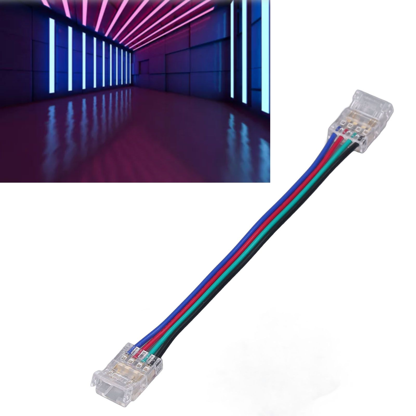 10pcs LED Strip Light Connector Kit 4Pin 10mm Quick Connection Strong view 12