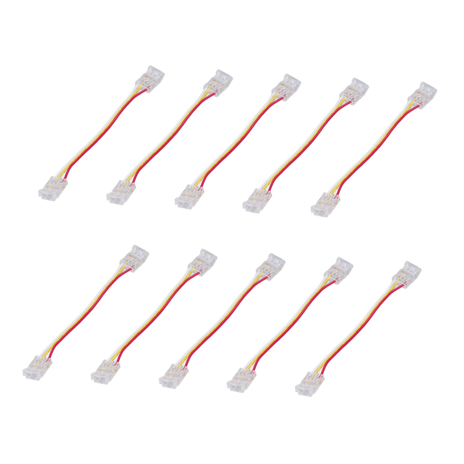 10pcs LED Strip Light Connector Kit 3Pin 10mm Quick Connection Strong view 2