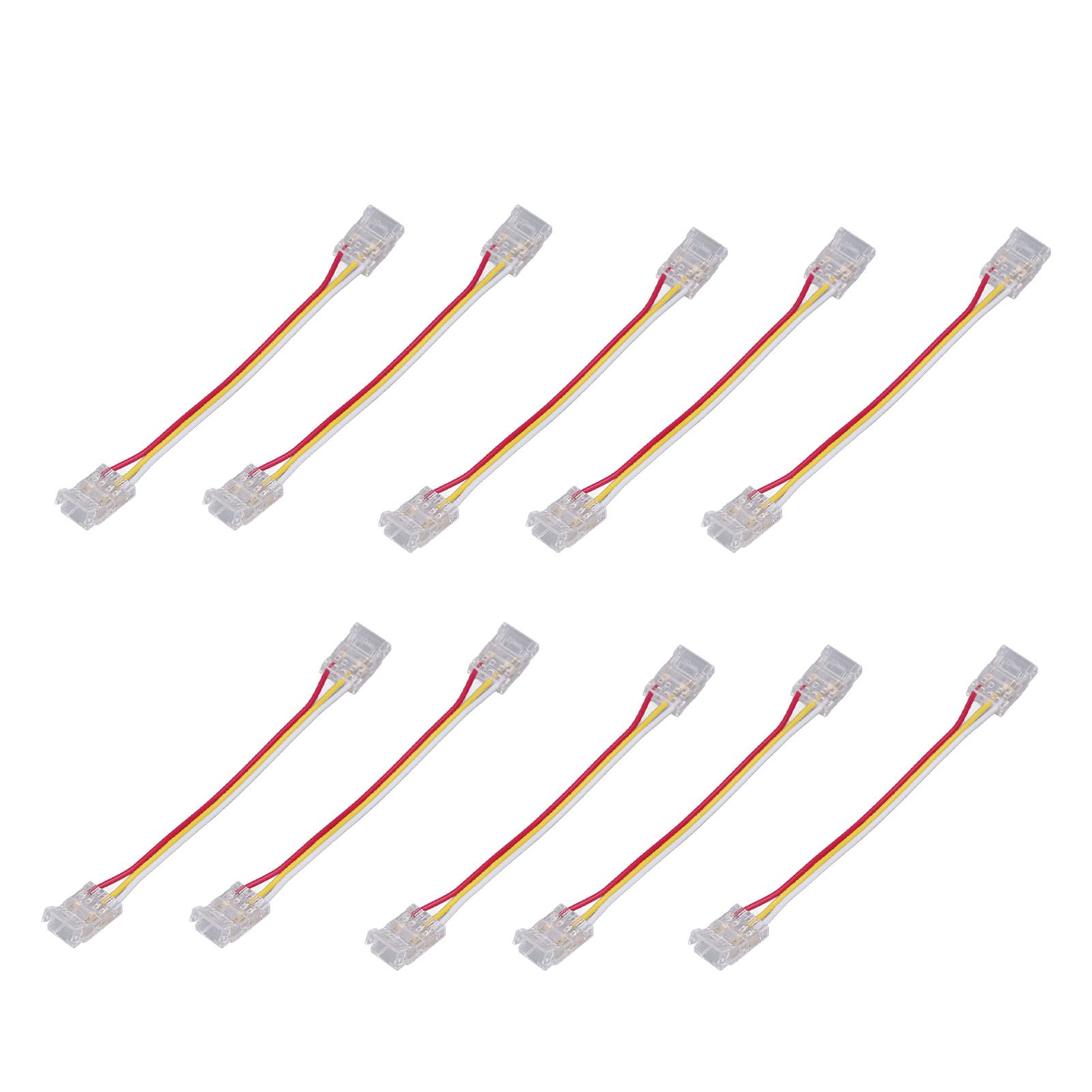 10pcs LED Strip Light Connector Kit 3Pin 10mm Quick Connection Strong view 4