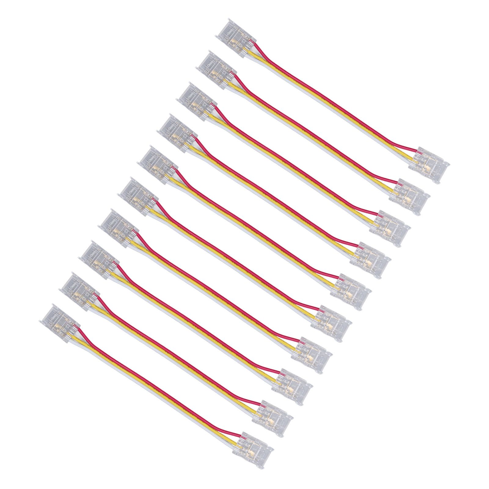 10pcs LED Strip Light Connector Kit 3Pin 10mm Quick Connection Strong view 10