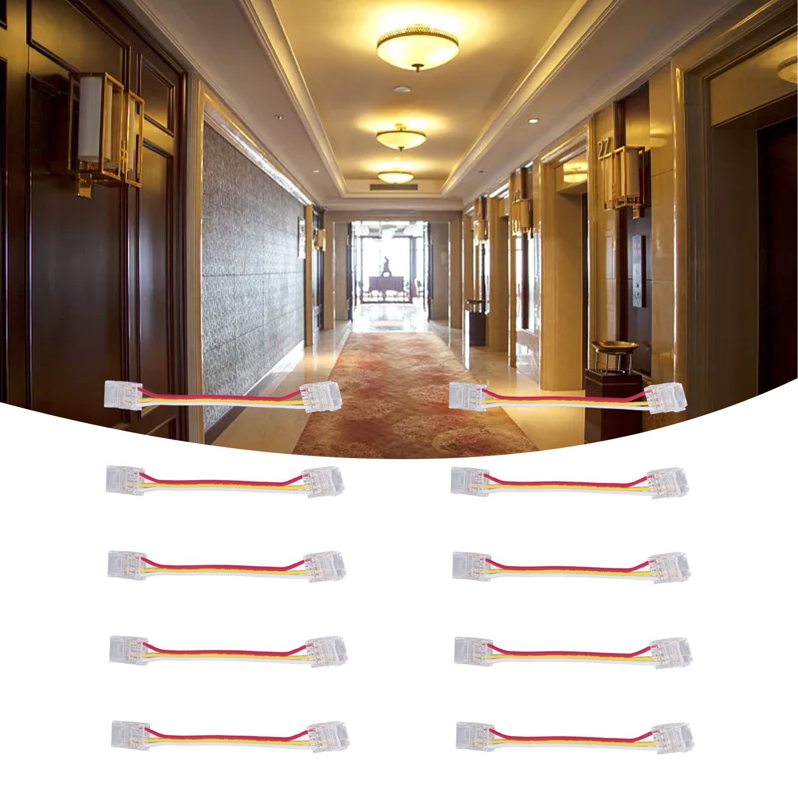 10pcs LED Strip Light Connector Kit 3Pin 10mm Quick Connection Strong view 11