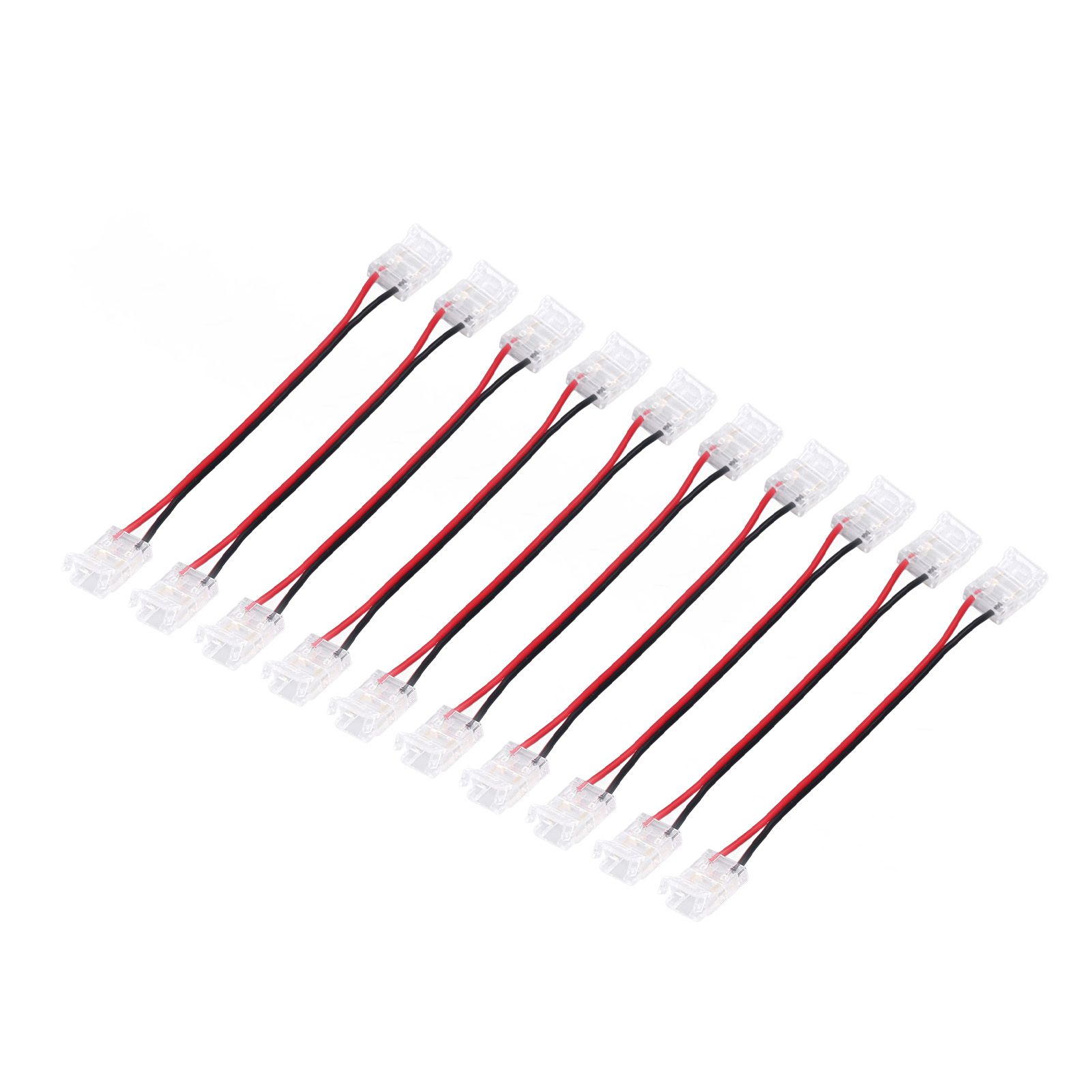 10 Pcs COB Strip Light Connector 2Pin PC Material 10mm Width Double Headed view 2