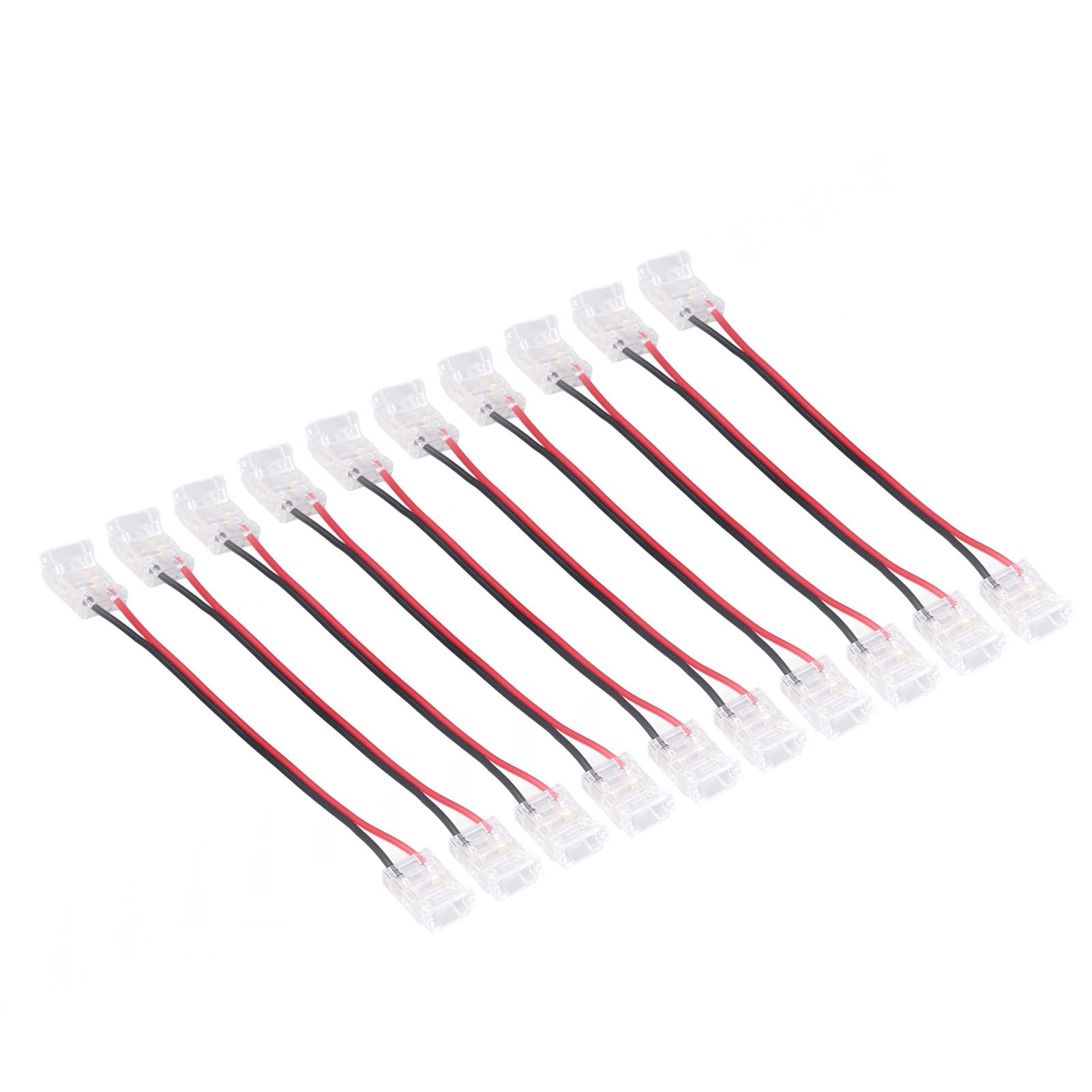 10 Pcs COB Strip Light Connector 2Pin PC Material 10mm Width Double Headed view 3