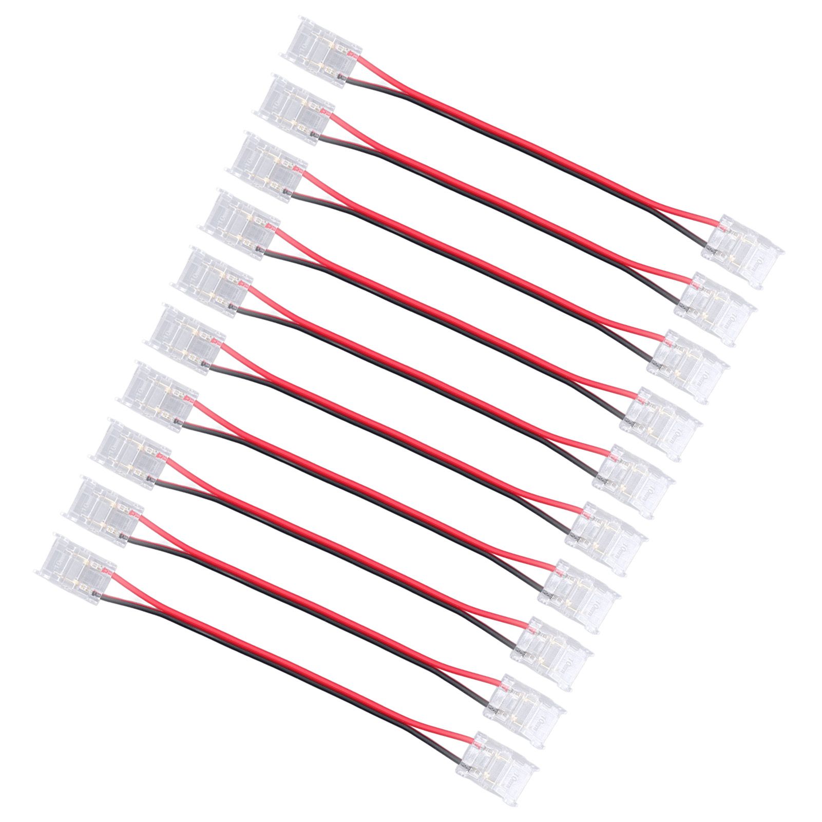 10 Pcs COB Strip Light Connector 2Pin PC Material 10mm Width Double Headed view 7
