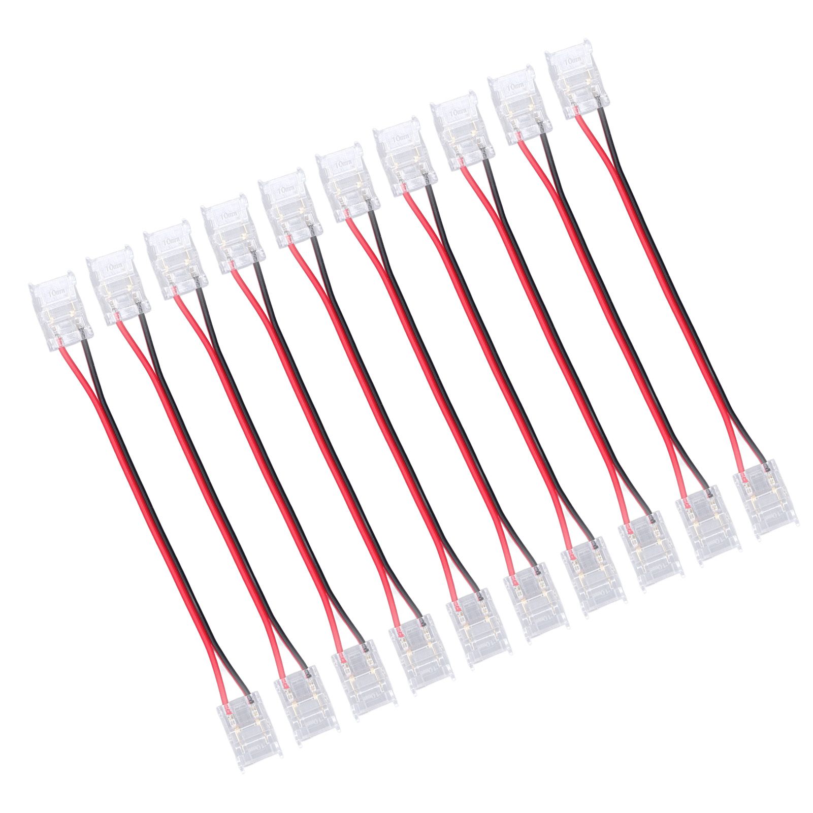 10 Pcs COB Strip Light Connector 2Pin PC Material 10mm Width Double Headed view 9