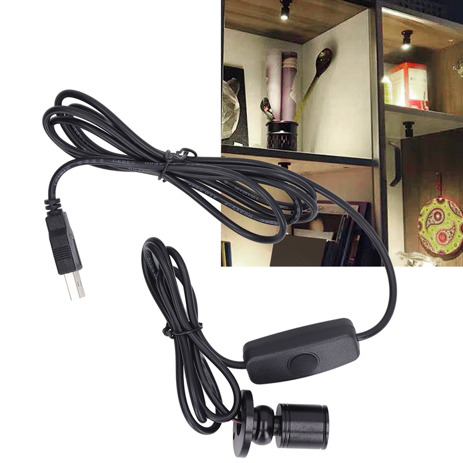 5V Mini Spot Lights Bright USB Dimmable LED Spotlight with 6.6ft Cable for view 12
