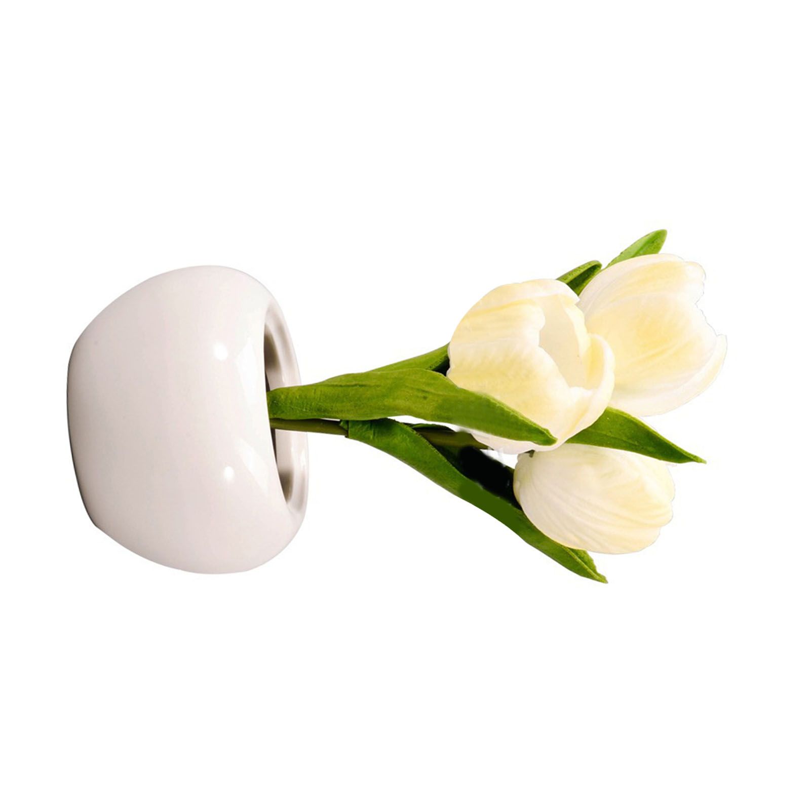 Tulip Night Light Soft Light Exquisite Ceramics PU Flower Table Lamp for view 2