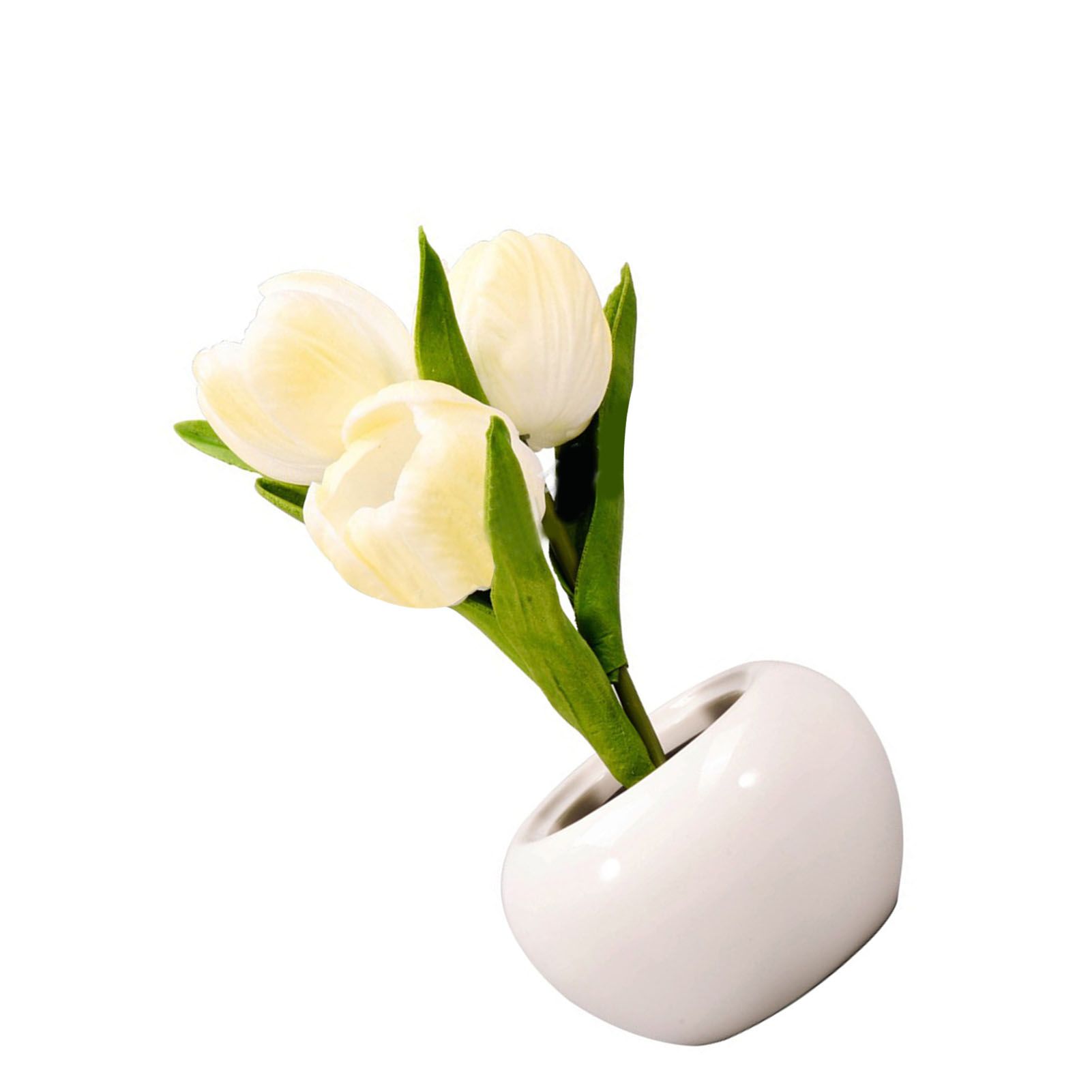 Tulip Night Light Soft Light Exquisite Ceramics PU Flower Table Lamp for view 3